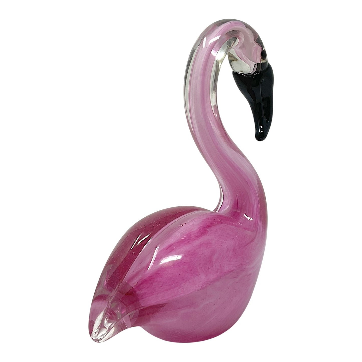 Beachcombers Sitting Tropical Pink Flamingo Glass Art Home Decoration Figurine 6.5 inch
