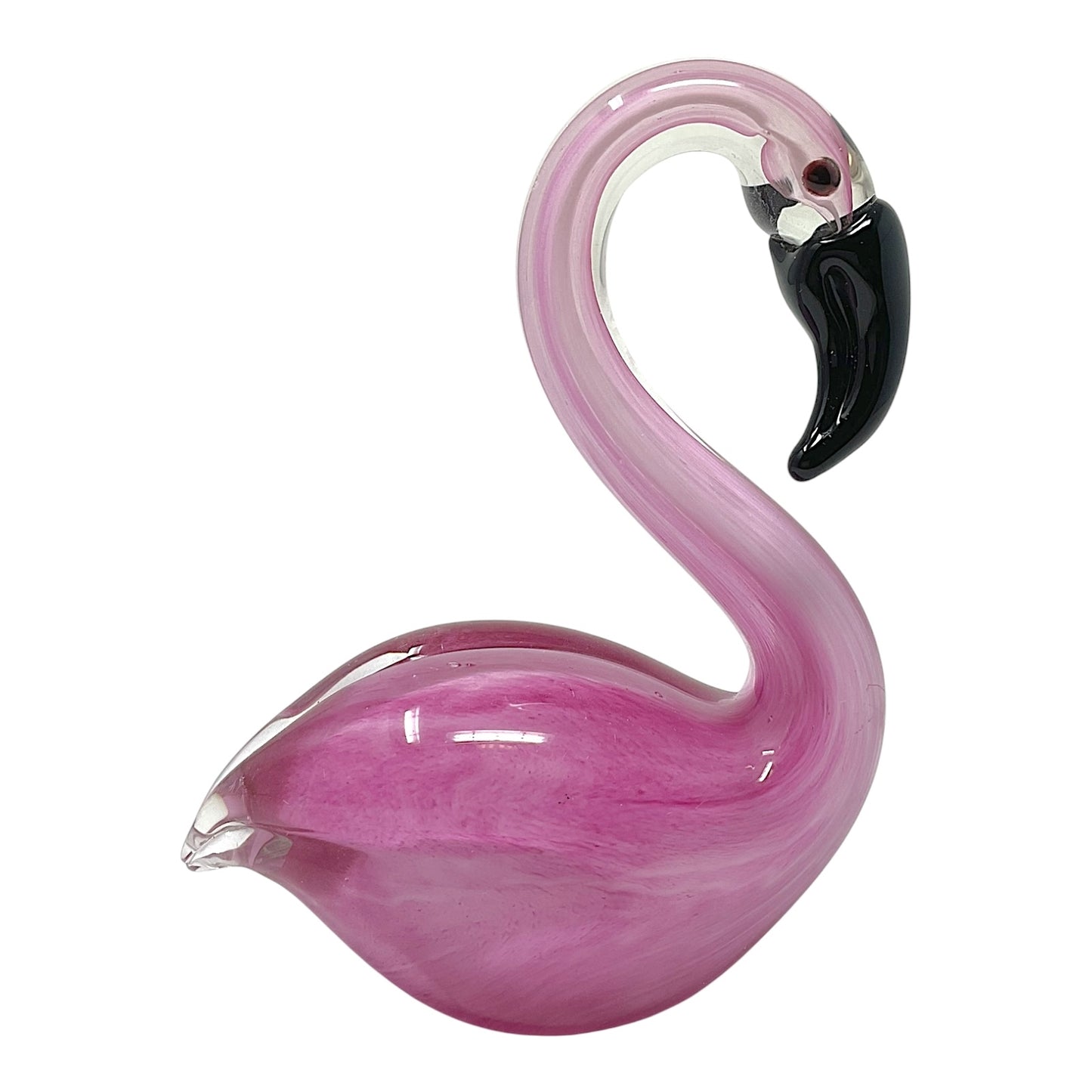 Beachcombers Sitting Tropical Pink Flamingo Glass Art Home Decoration Figurine 6.5 inch