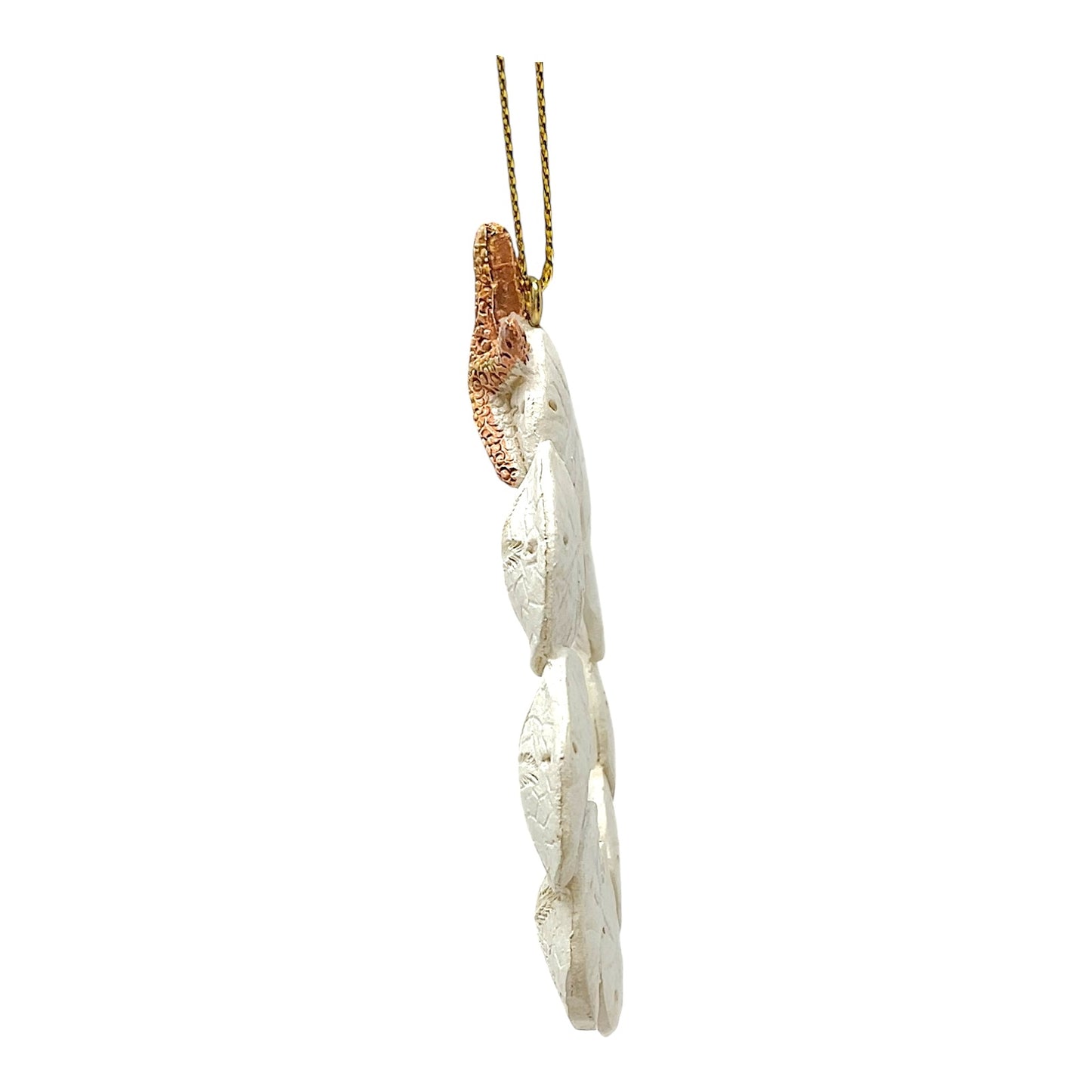Beachcombers Sand Dollar Wreath with Starfish Top Resin Christmas Tree Ornament 3.5 inch