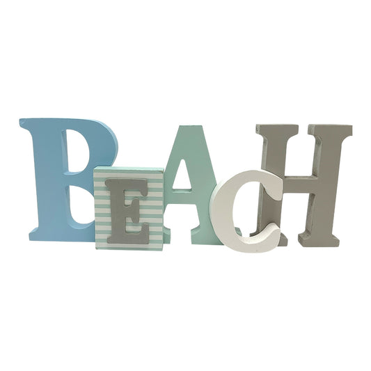 Beachcombers Beach Word Sign Hanging Wooden Wall Decor Plaque 12.5 x 4.8 inches