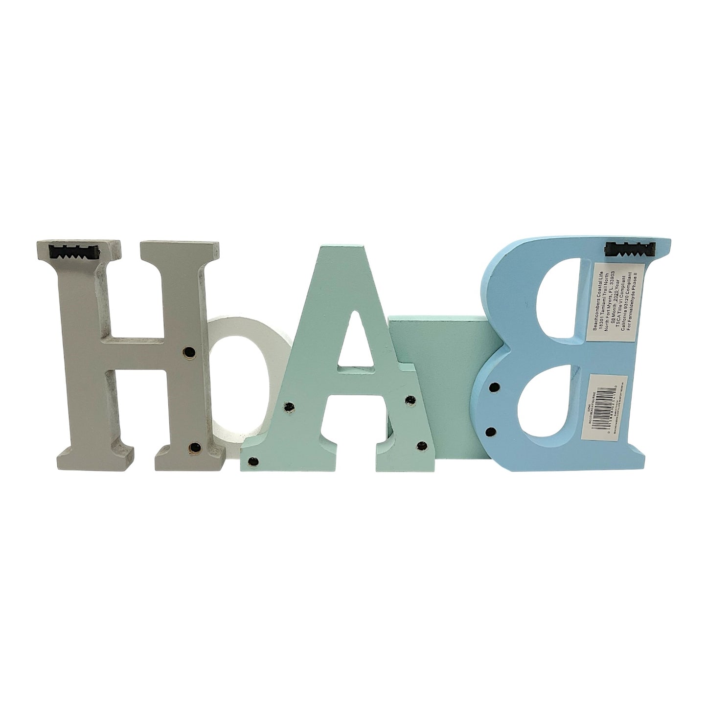 Beachcombers Beach Word Sign Hanging Wooden Wall Decor Plaque 12.5 x 4.8 inches