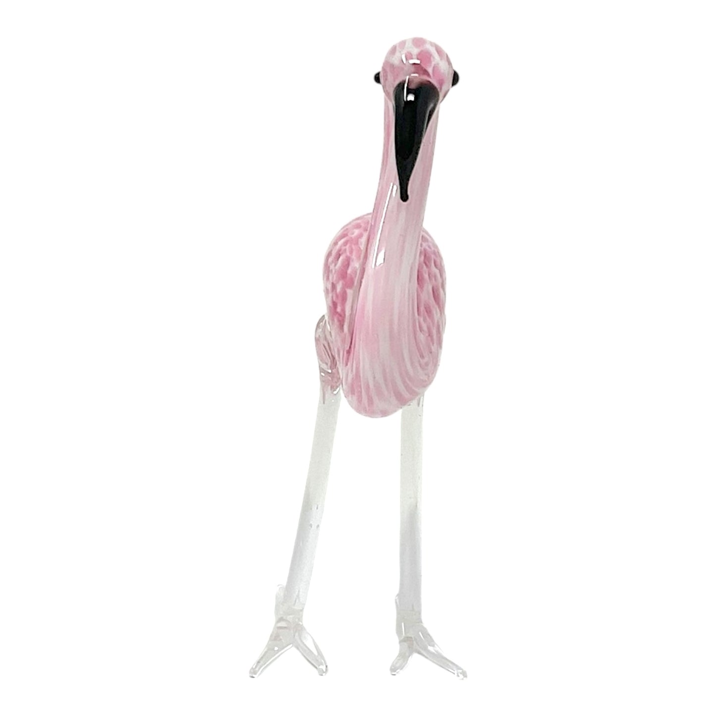 Beachcombers Glass Art Speckled Flamingo Small Petite Mini Glass Figurine 3.25 inch