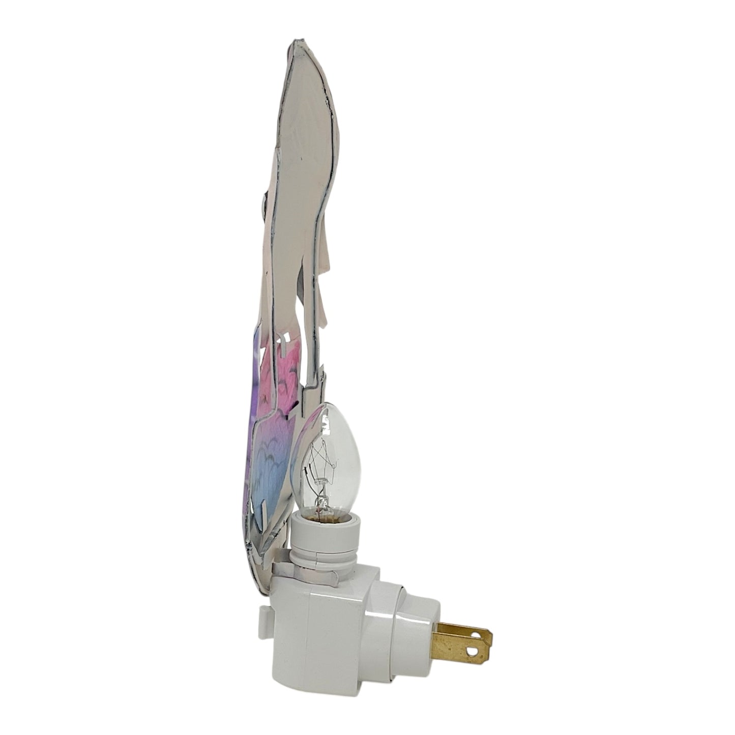 Beachcombers Colorful Mermaid Plug In Swivel Plug Night Light Electric Capiz Shell and Metal 7 Watt