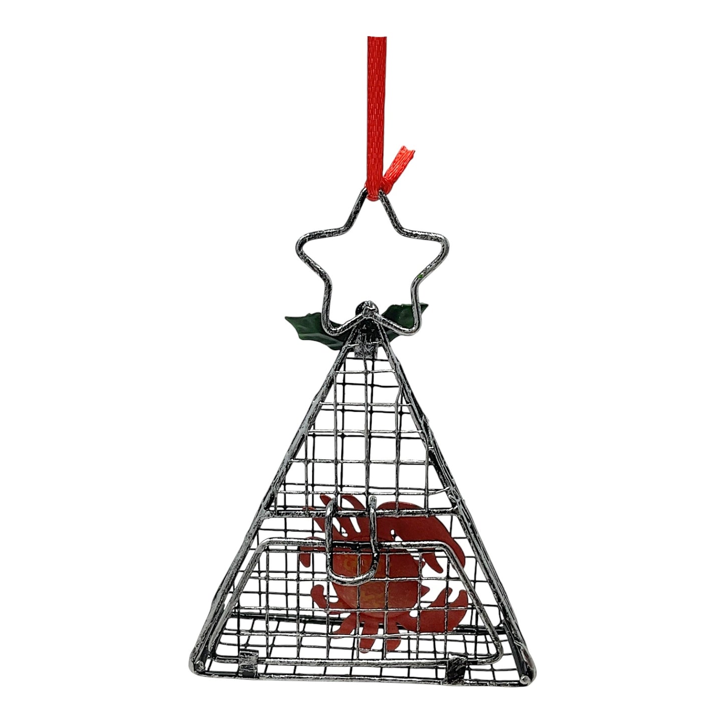 Kurt Adler Cage Trap with Red Crab Metal Christmas Tree Ornament 4 inch