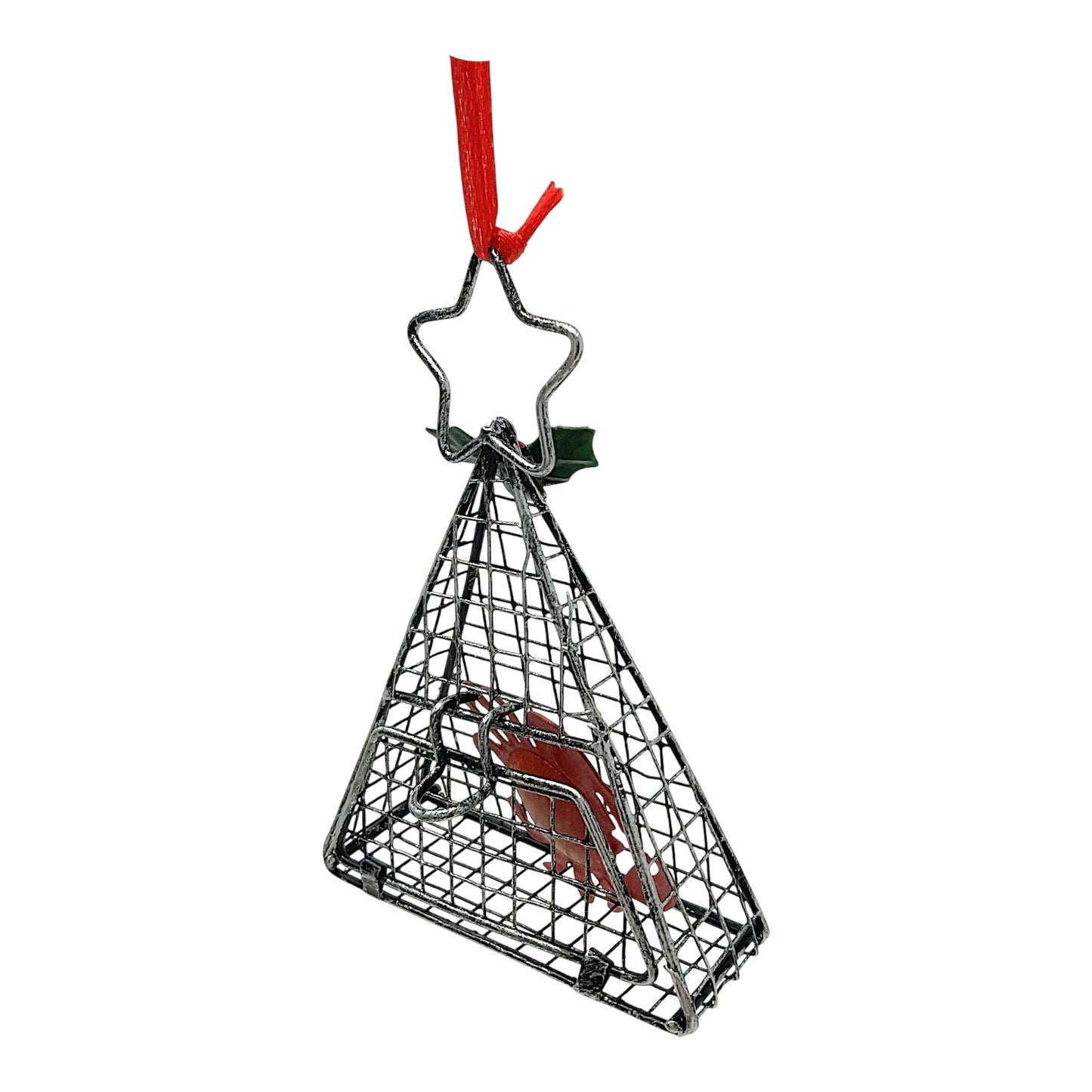 Kurt Adler Cage Trap with Red Crab Metal Christmas Tree Ornament 4 inch