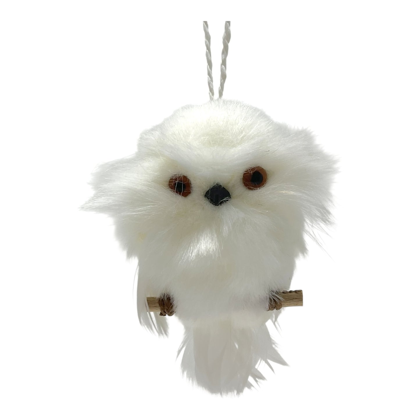 Kurt Adler White Owl Hanging On Branch Christmas Tree Ornament 3.5 inch