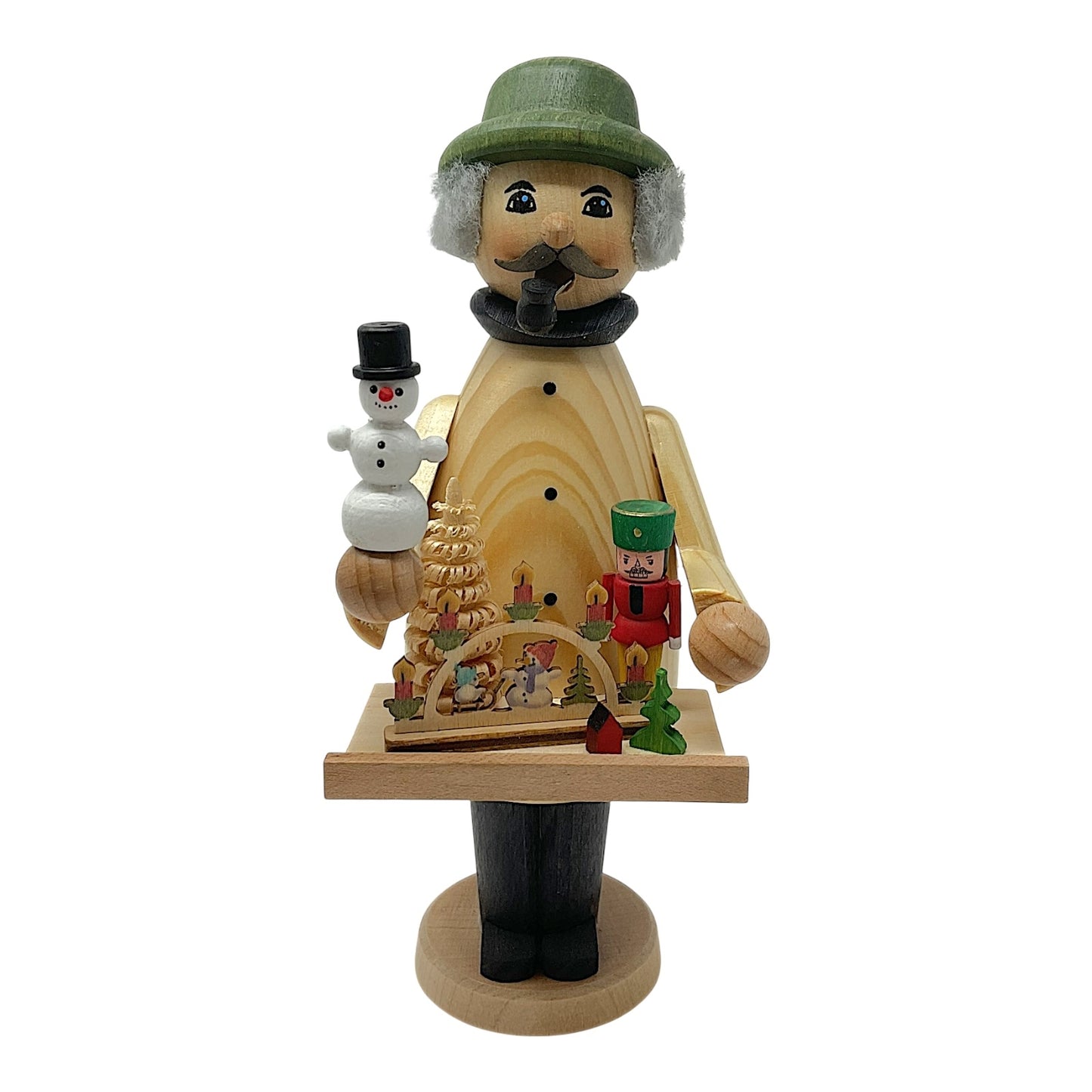 Pinnacle Peak Trading Christmas Market Seller German Wood Incense Smoker 7 Inch