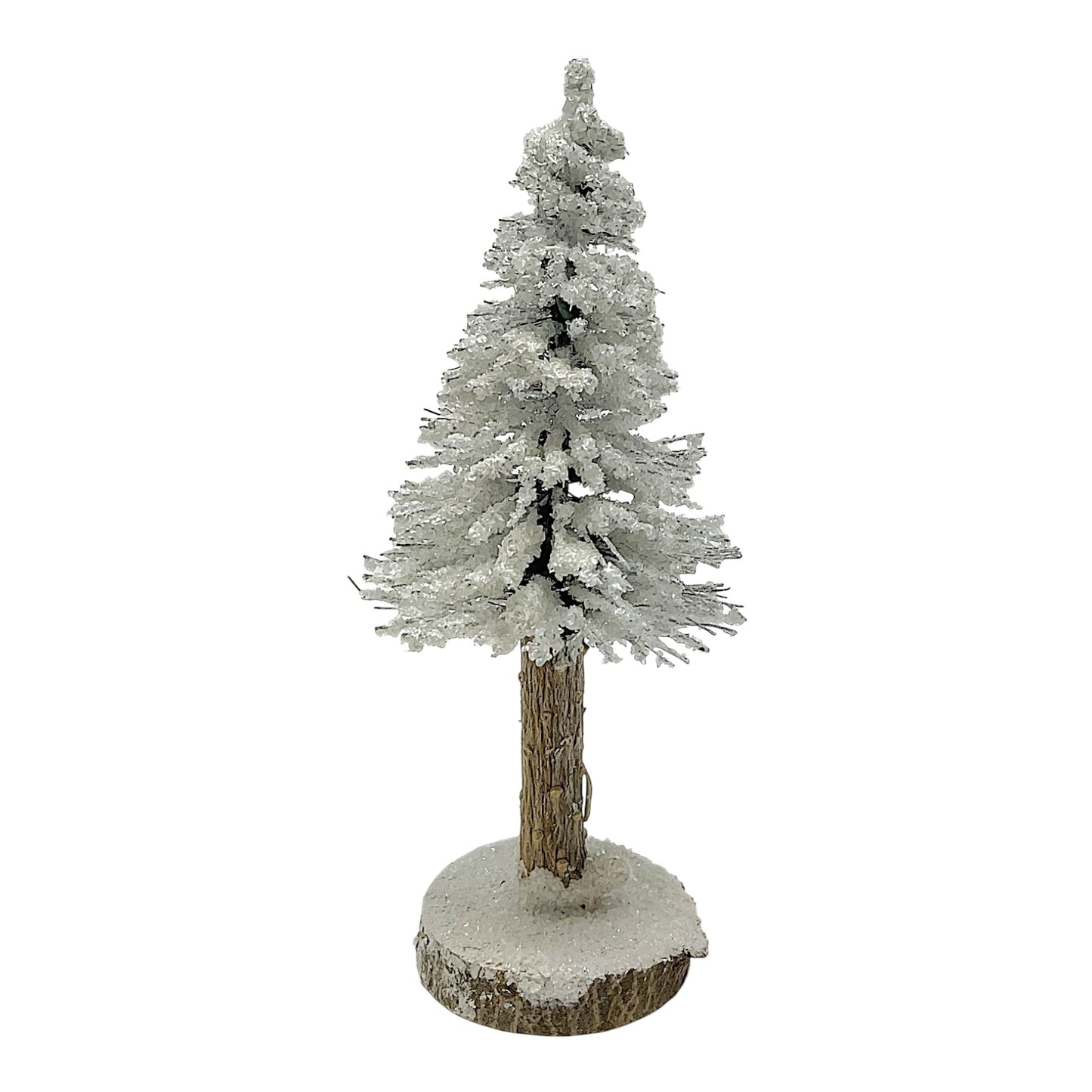 Pinnacle Peak Trading Realistic Snow Covered Christmas Trees German Wood Figurines Set of 3 Germany