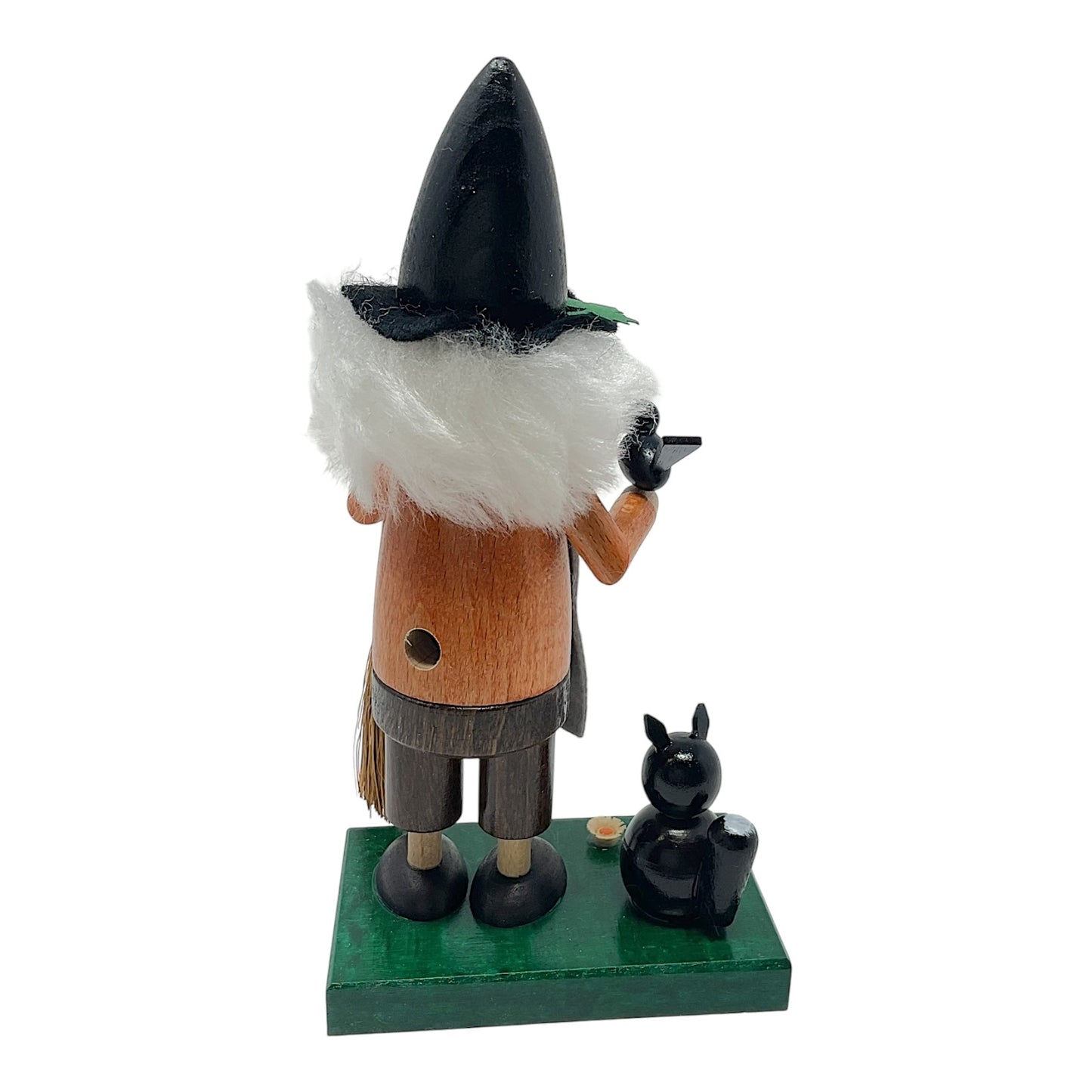 Pinnacle Peak Trading German Wood Mini Smoker Halloween Witch with Cat Incense Smoker Burner 6 Inch