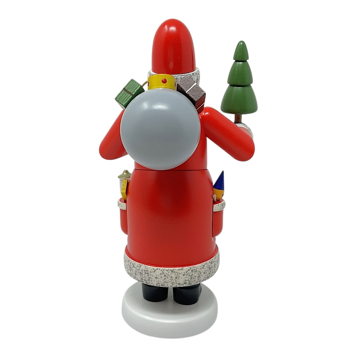 Pinnacle Peak Trading Santa Claus with Tree German Wood Christmas Incense Smoker Decoration 7 Inch