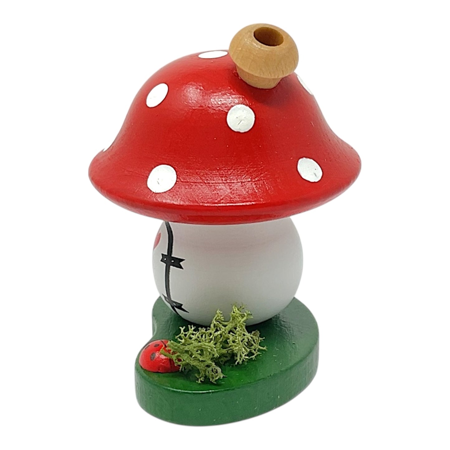 Pinnacle Peak Trading German Wood Red Mushroom Toadstool Incense Smoker 2.7 Inch