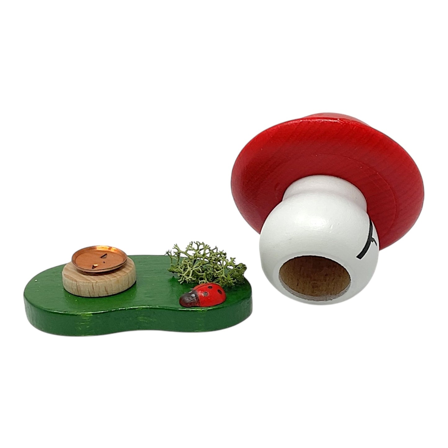 Pinnacle Peak Trading German Wood Red Mushroom Toadstool Incense Smoker 2.7 Inch