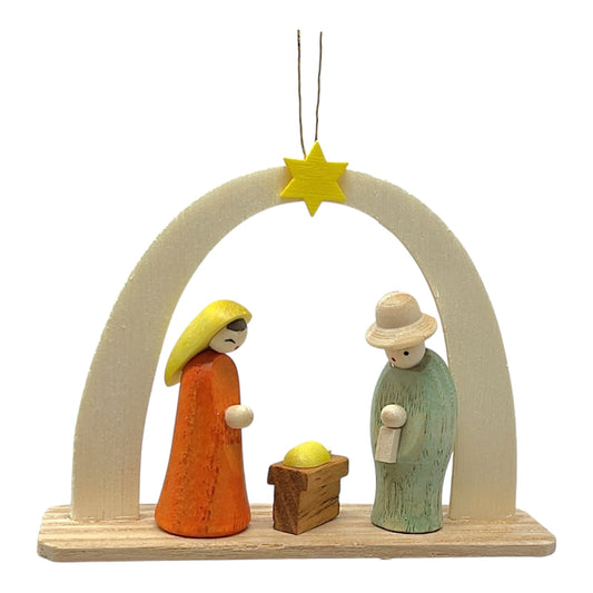 Pinnacle Peak Trading Nativity Scene German Wood Christmas Arch Ornament Handcrafted in Germany