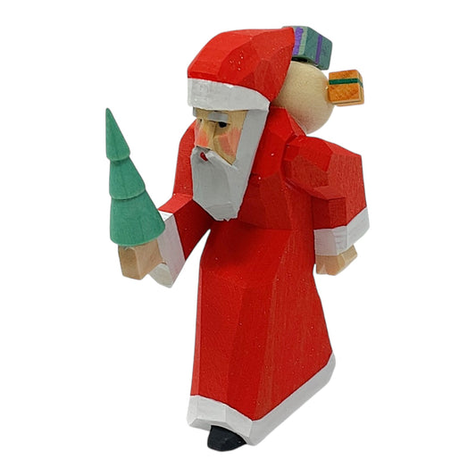 Pinnacle Peak Trading Carved Santa Handcrafted German Wood Miniature Figurine 3 inch