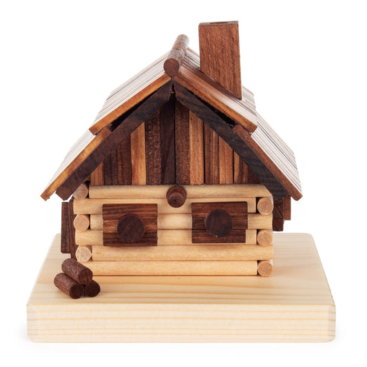 Pinnacle Peak Trading Wood Hunting Log Cabin German Christmas Incense Smoker 3.5 inch