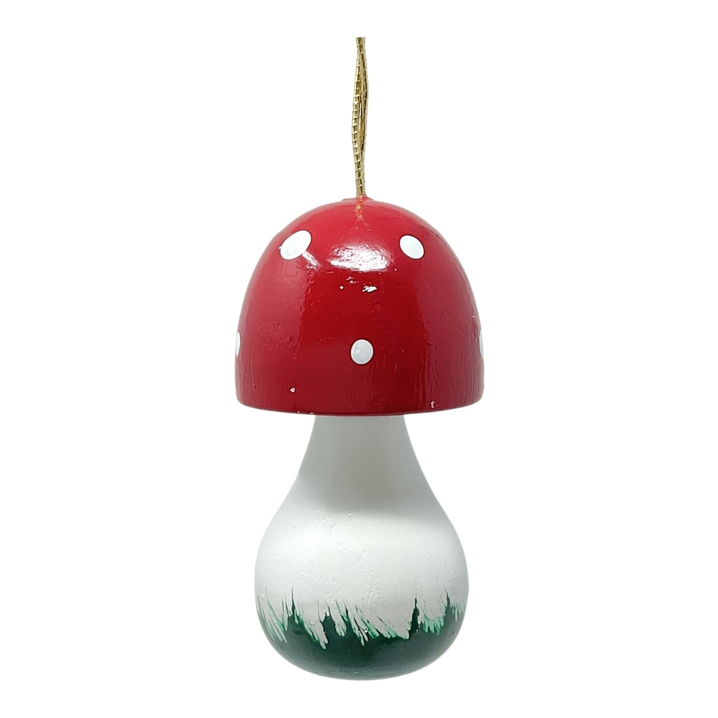 Pinnacle Peak Trading Red Mushroom with Ladybug Set of 3 German Wood Christmas Ornaments 2 inch