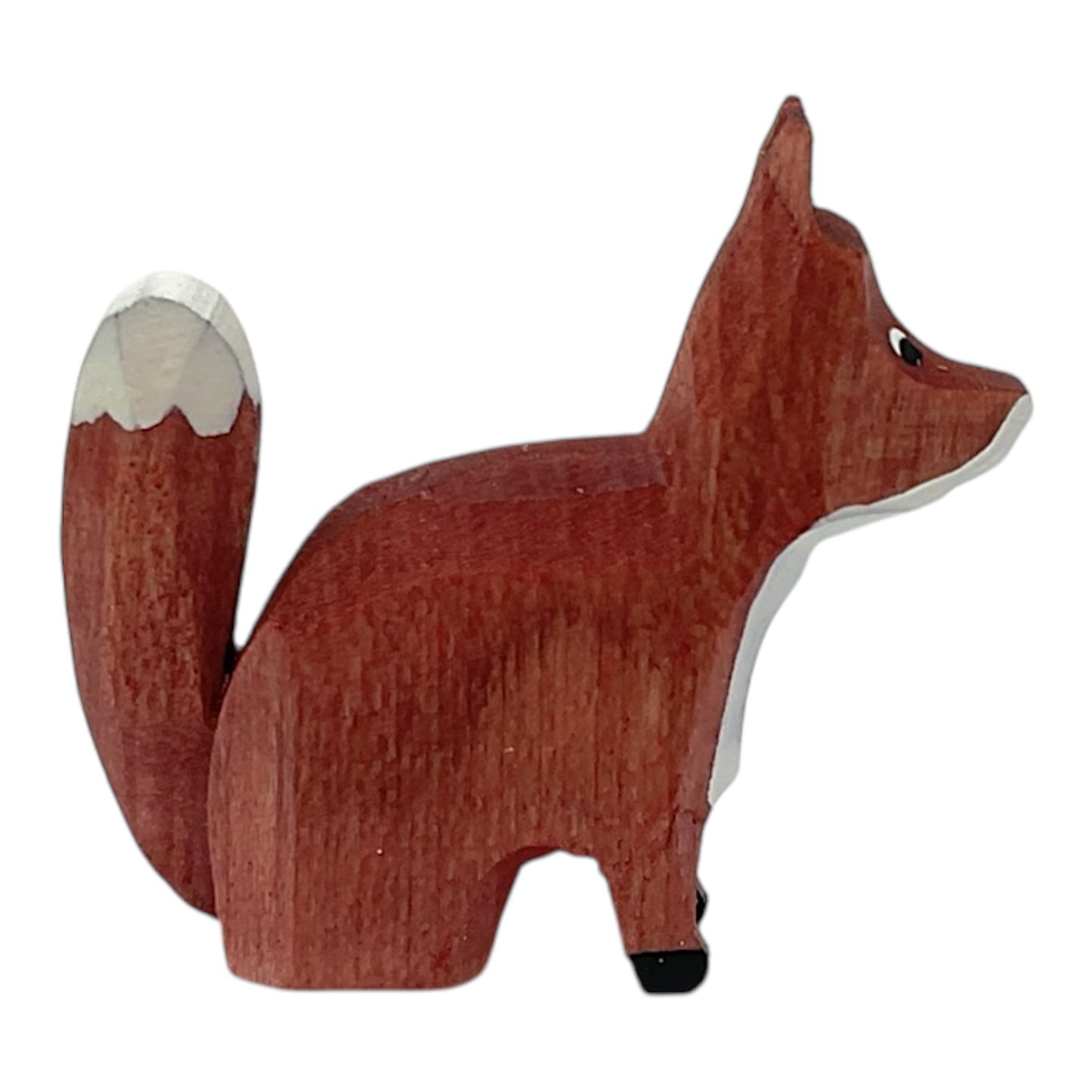 Pinnacle Peak Trading Miniature Fox German Carved Wood Decorative Figurine 1.6 inches Tall
