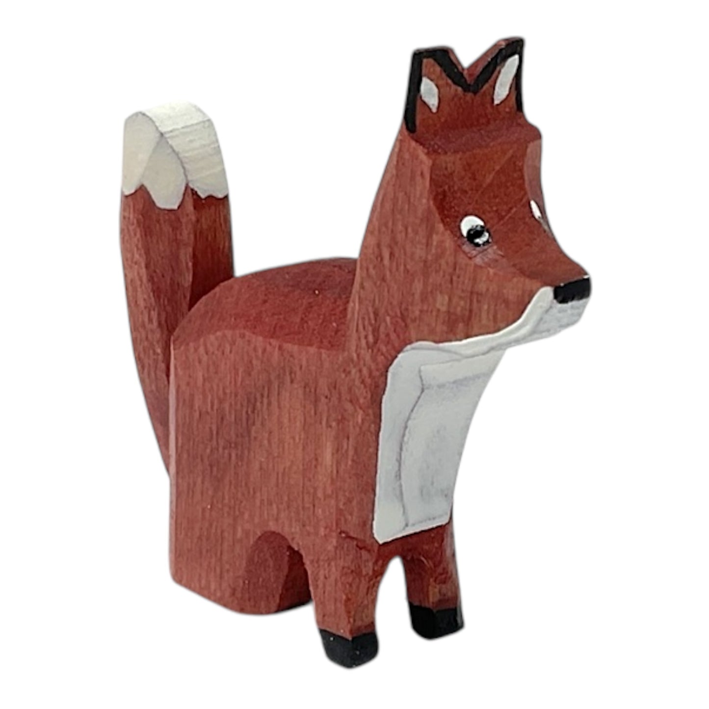 Pinnacle Peak Trading Miniature Fox German Carved Wood Decorative Figurine 1.6 inches Tall