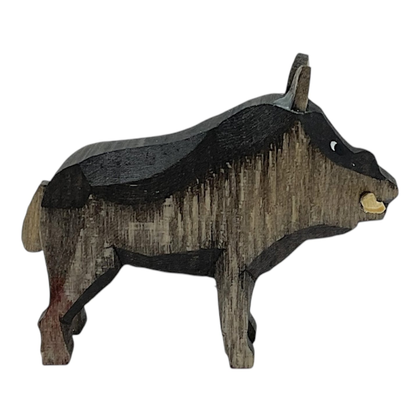 Pinnacle Peak Trading Wild Boar Pig Miniature German Carved Wood Decorative Figurine 1.75 inch tall