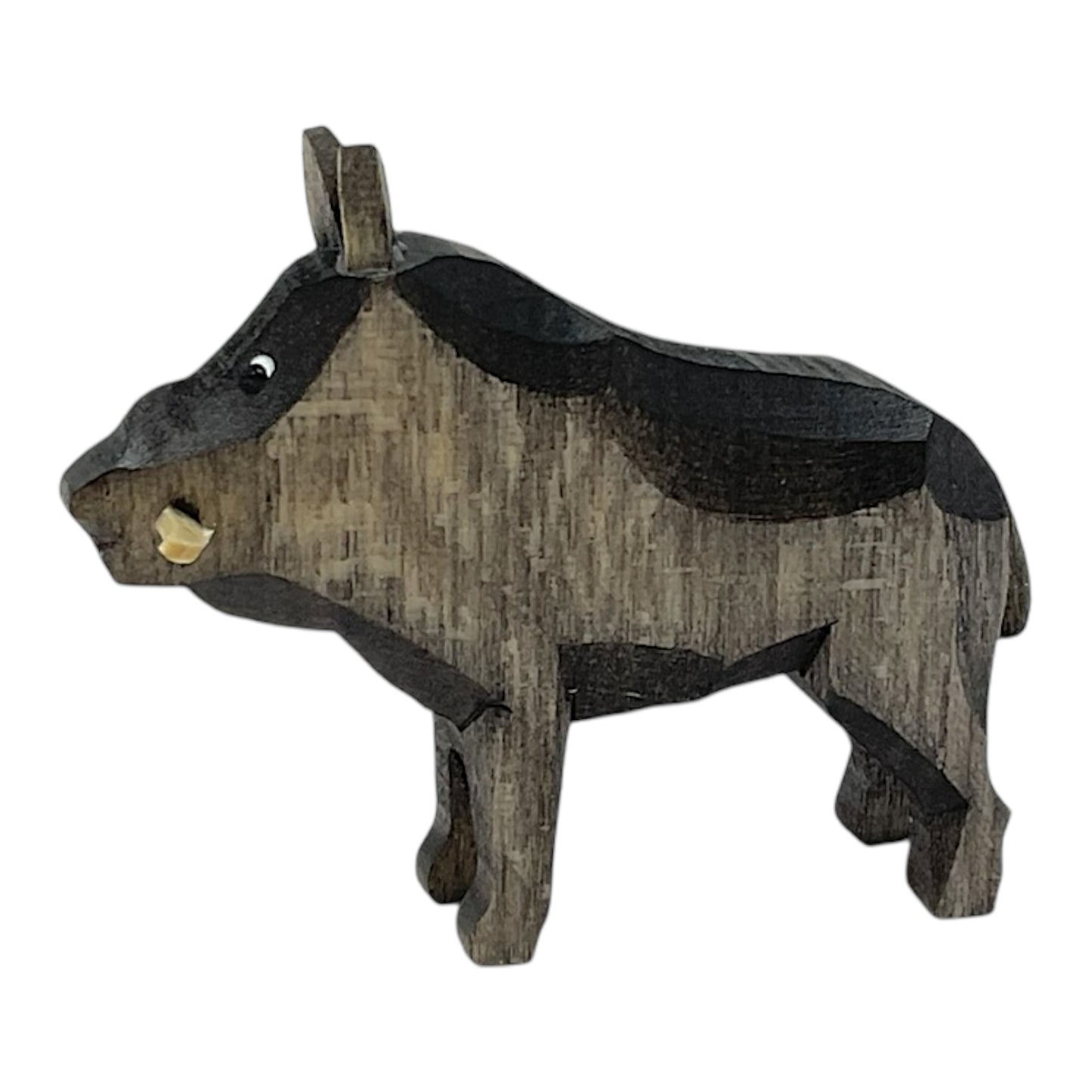 Pinnacle Peak Trading Wild Boar Pig Miniature German Carved Wood Decorative Figurine 1.75 inch tall