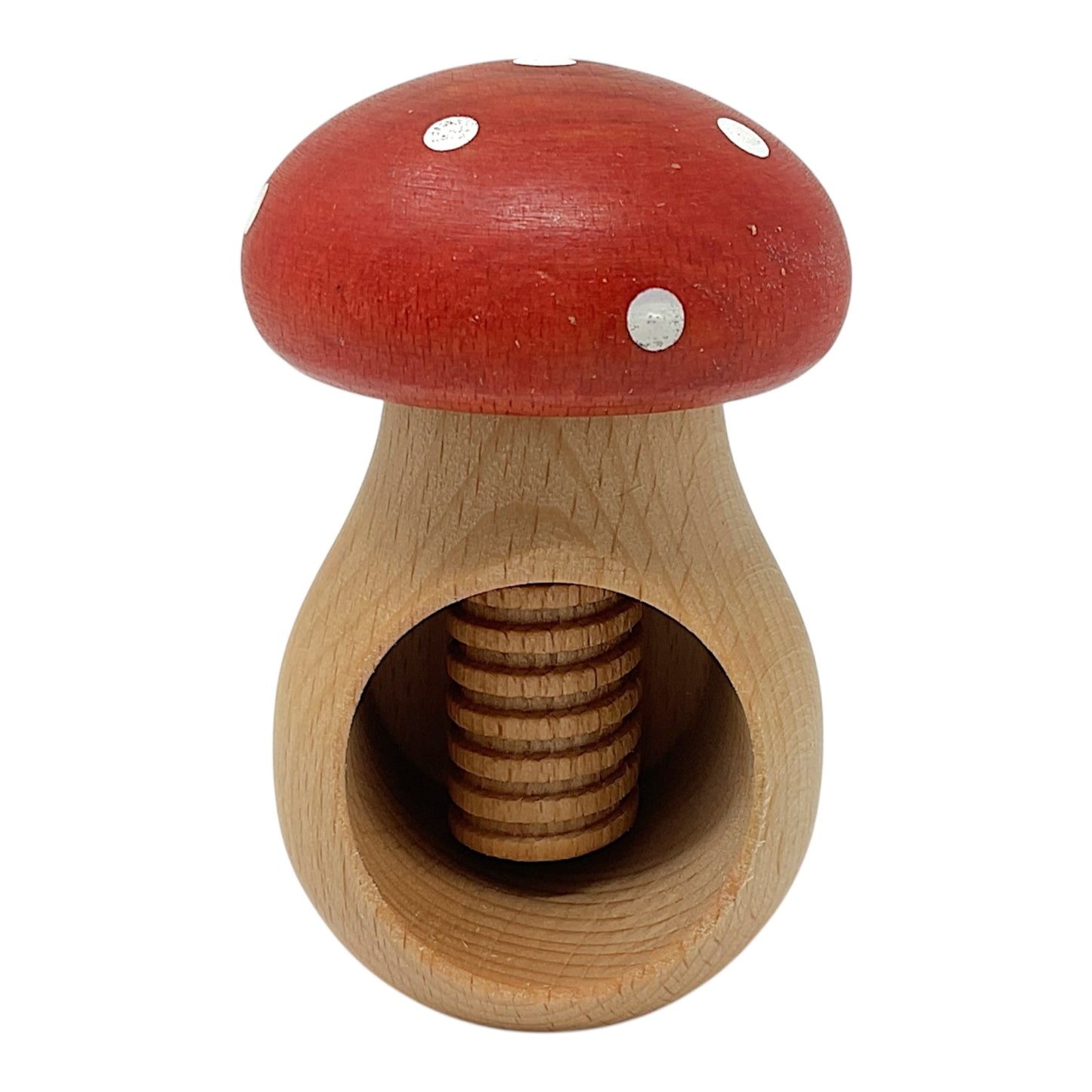 Pinnacle Peak Trading Toadstool Mushroom German Wood Functional Nutcracker for Cracking Nuts 4 inch