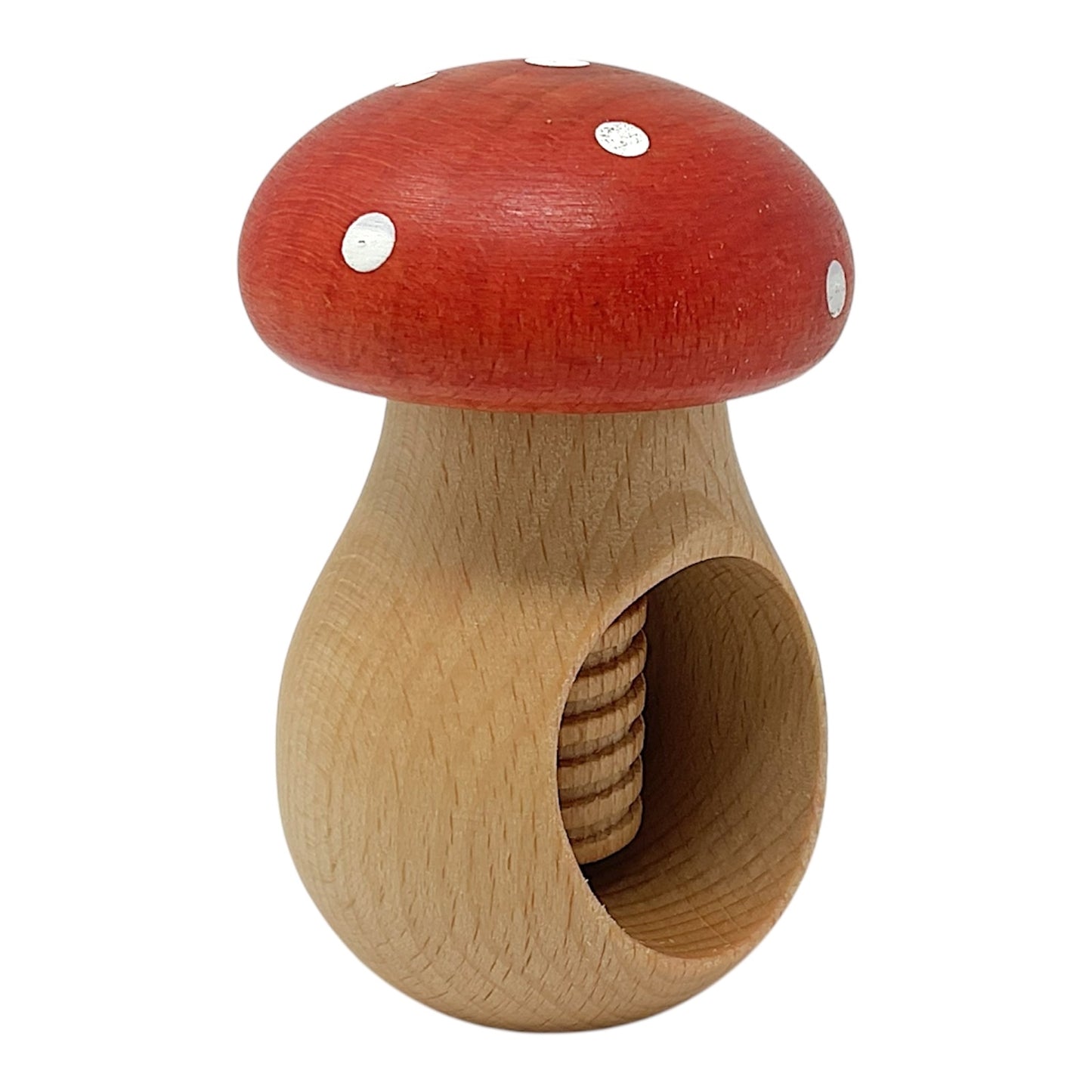 Pinnacle Peak Trading Toadstool Mushroom German Wood Functional Nutcracker for Cracking Nuts 4 inch