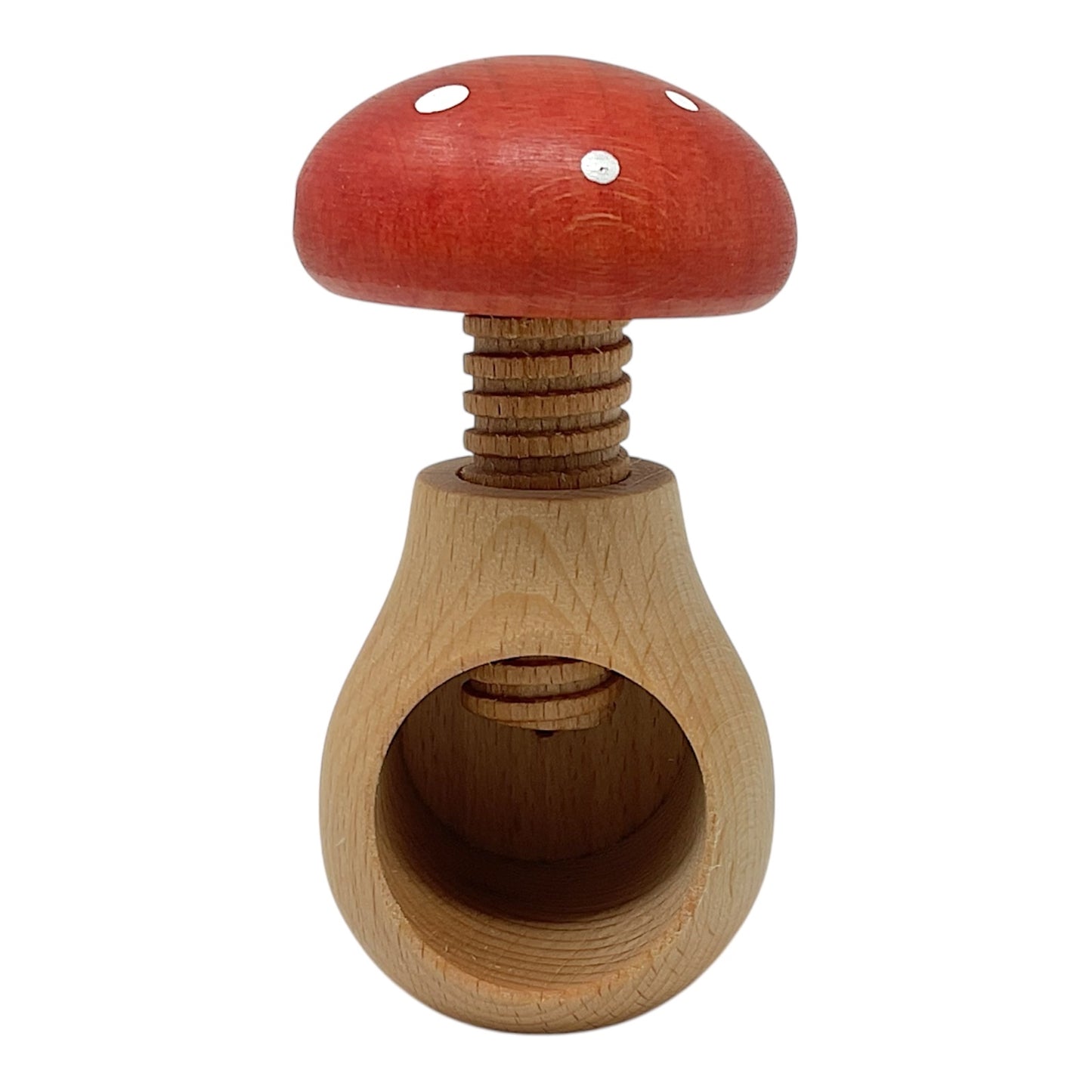 Pinnacle Peak Trading Toadstool Mushroom German Wood Functional Nutcracker for Cracking Nuts 4 inch