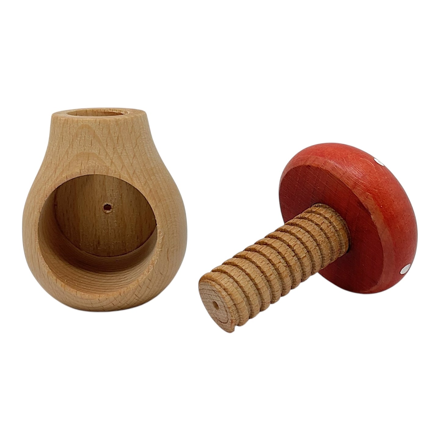 Pinnacle Peak Trading Toadstool Mushroom German Wood Functional Nutcracker for Cracking Nuts 4 inch
