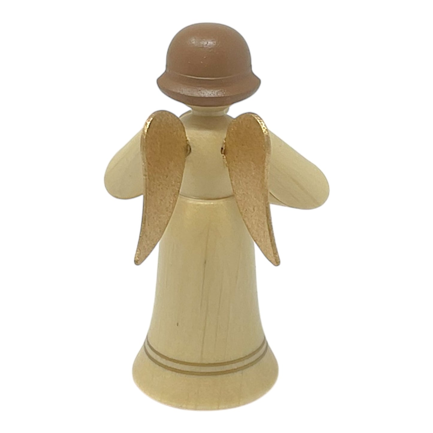 Pinnacle Peak Trading Natural Angel with Gold Wings Playing the Saxophone German Wood Figurine 2.25 inch