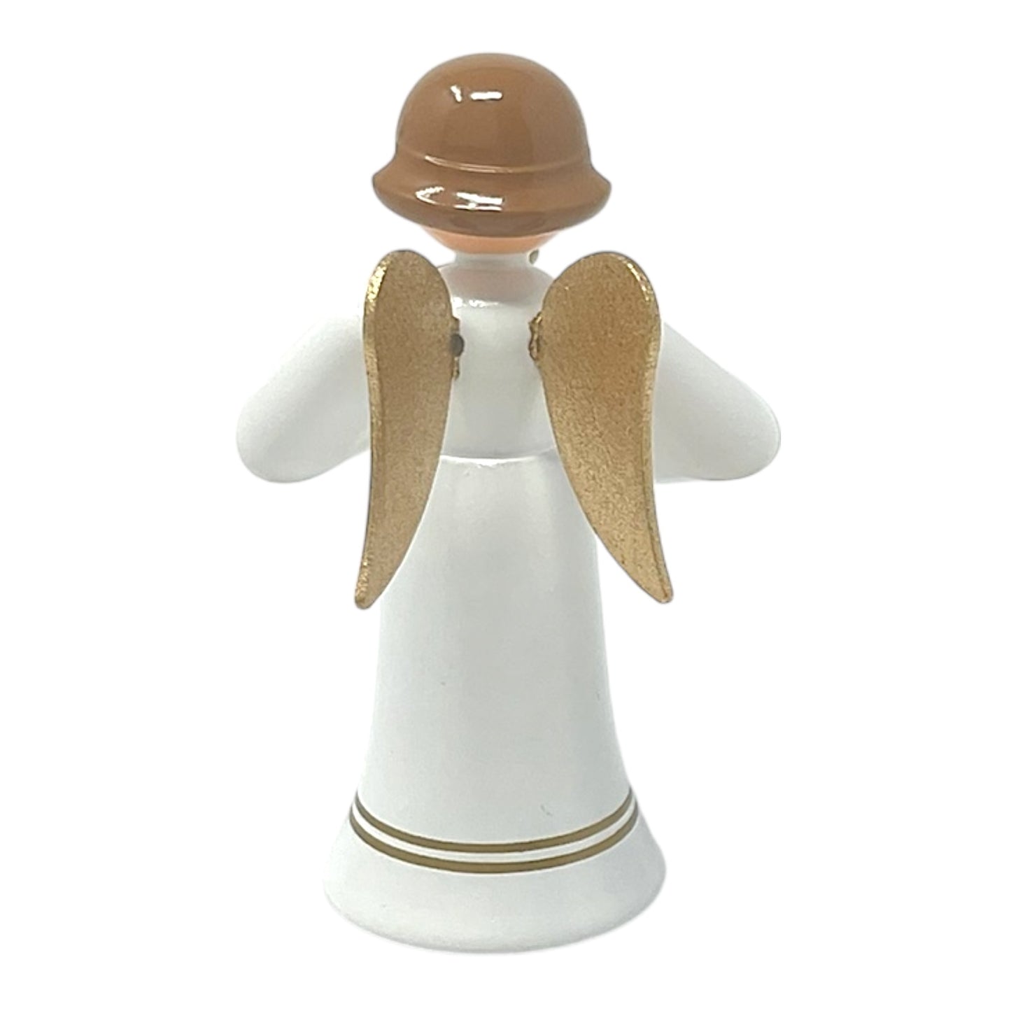 Pinnacle Peak Trading Angel in White with Gold Wings Playing the Saxophone German Wood Figurine 2.25 inch