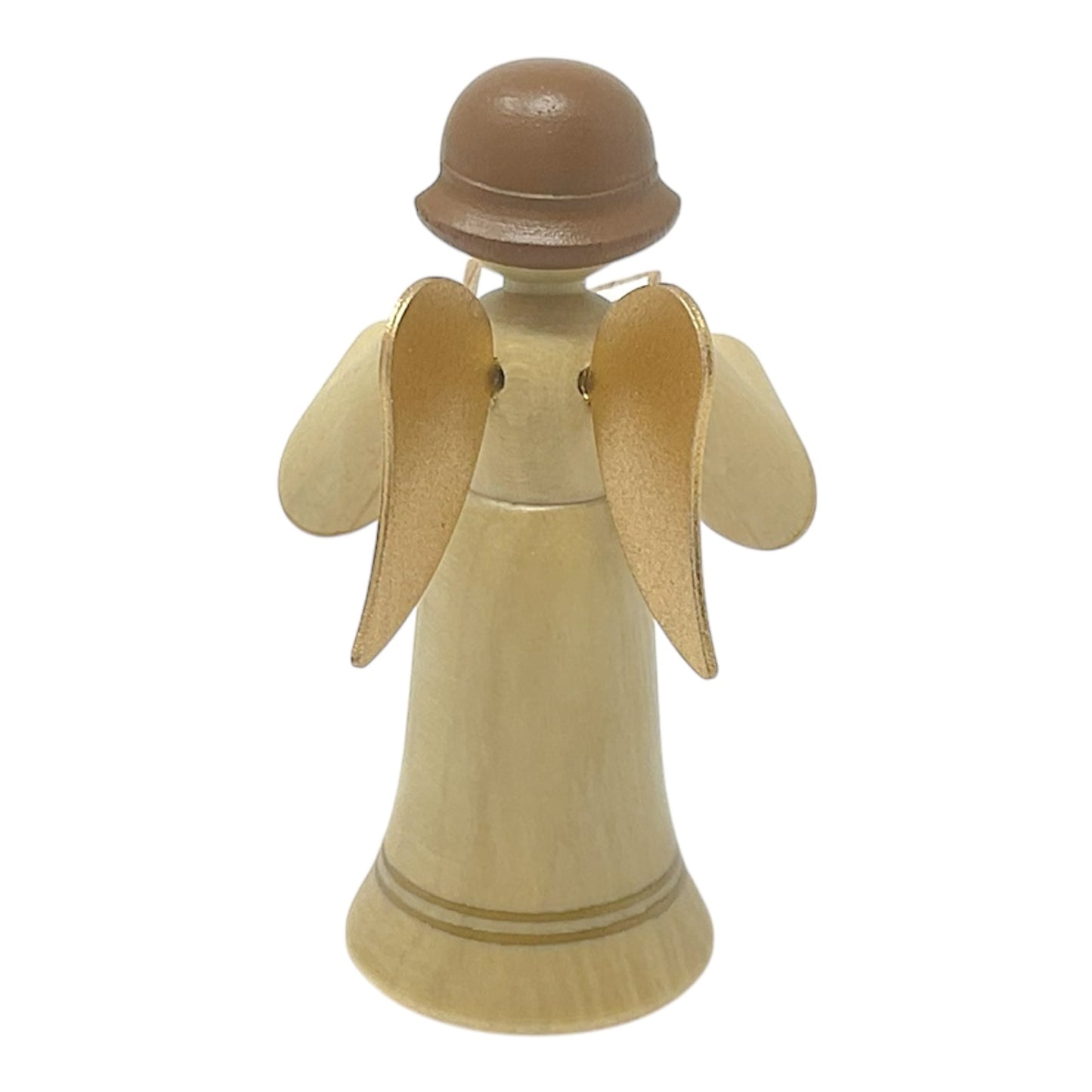Pinnacle Peak Trading Natural Angel with Gold Wings Singing Choir German Wood Figurine 2.25 inch
