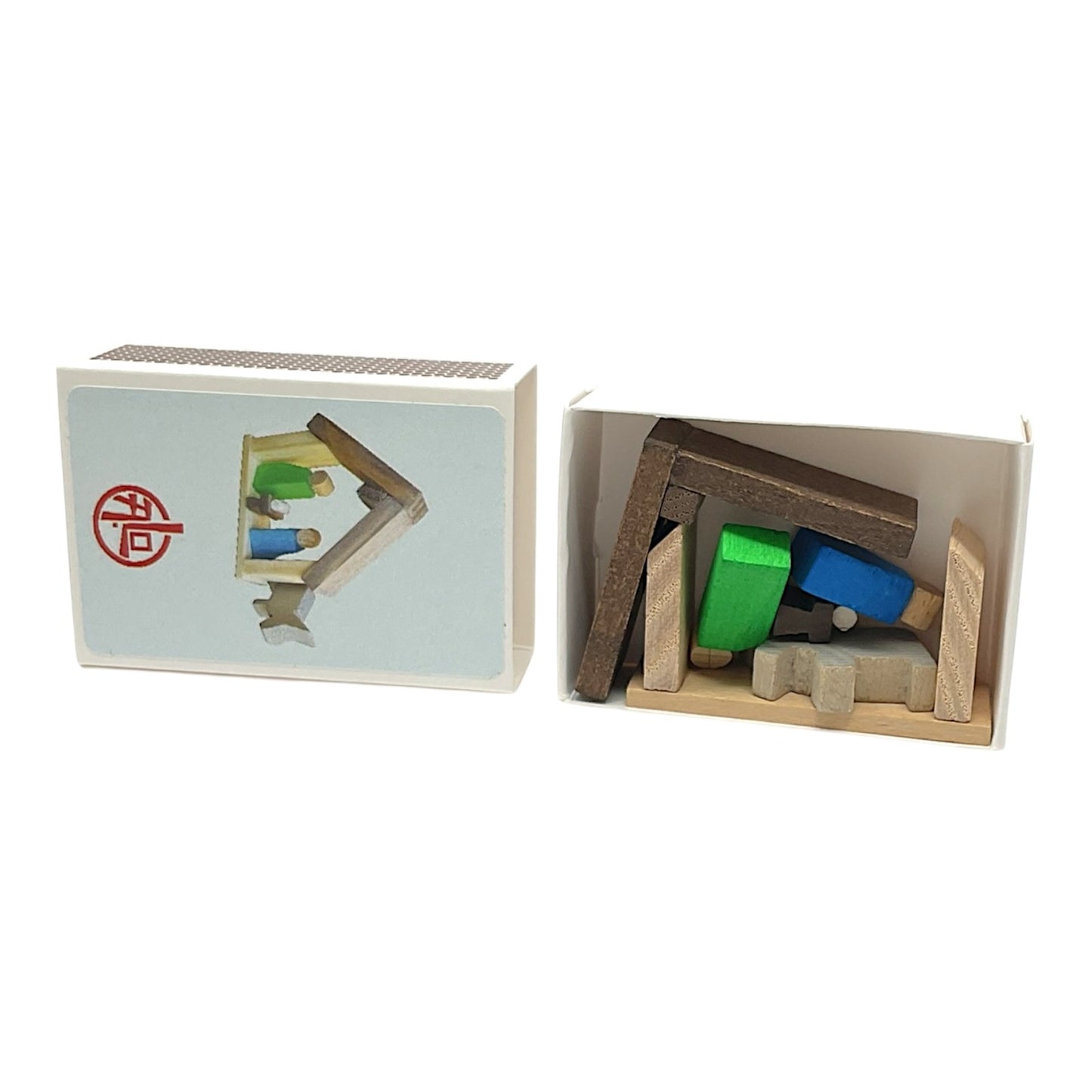 Pinnacle Peak Trading Matchbox Miniature Nativity Box German Wood Christmas Decoration 1.75 x 1.6 inch