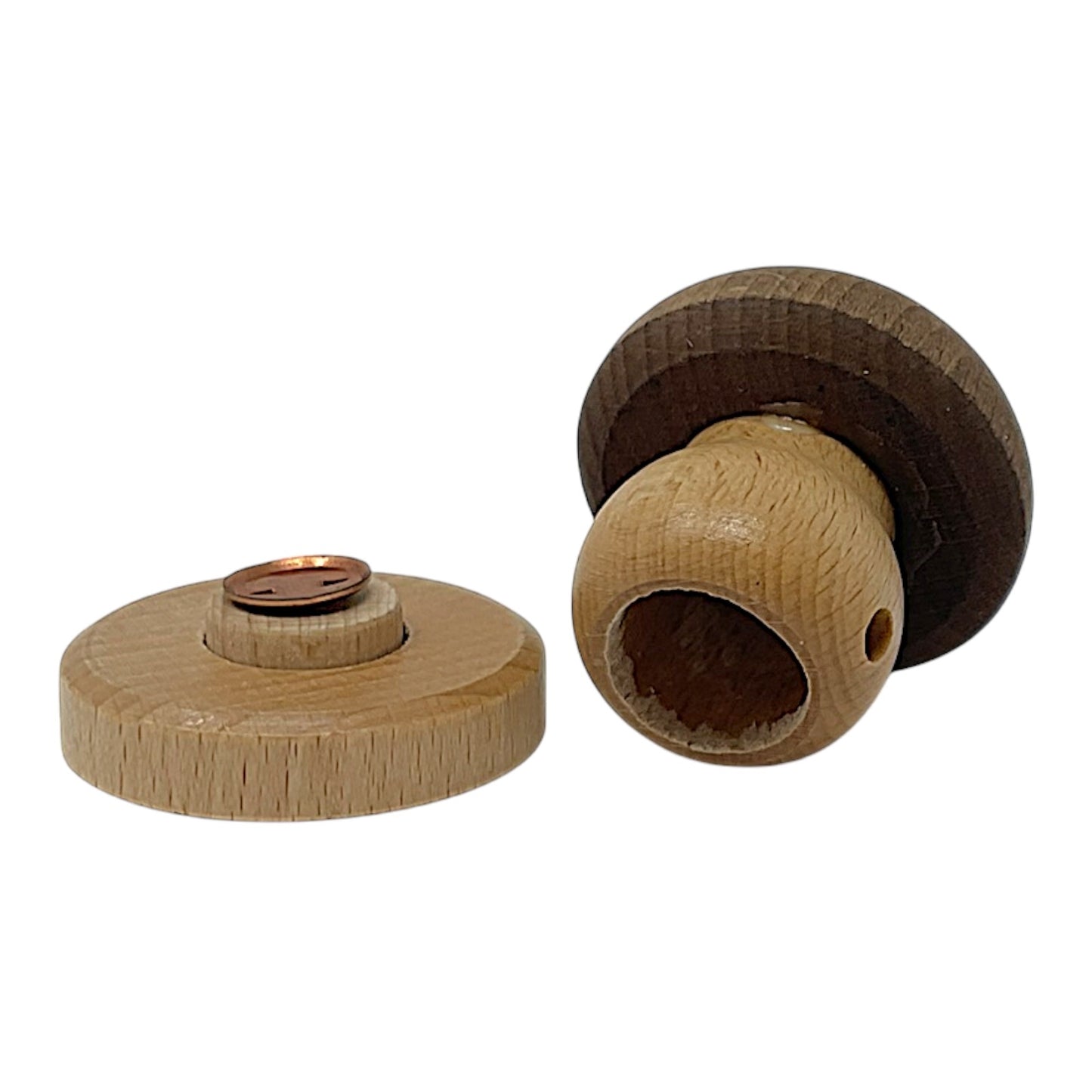 Pinnacle Peak Trading Small Brown Mushroom with Ladybug German Wood Incense Smoker 2.4 inch