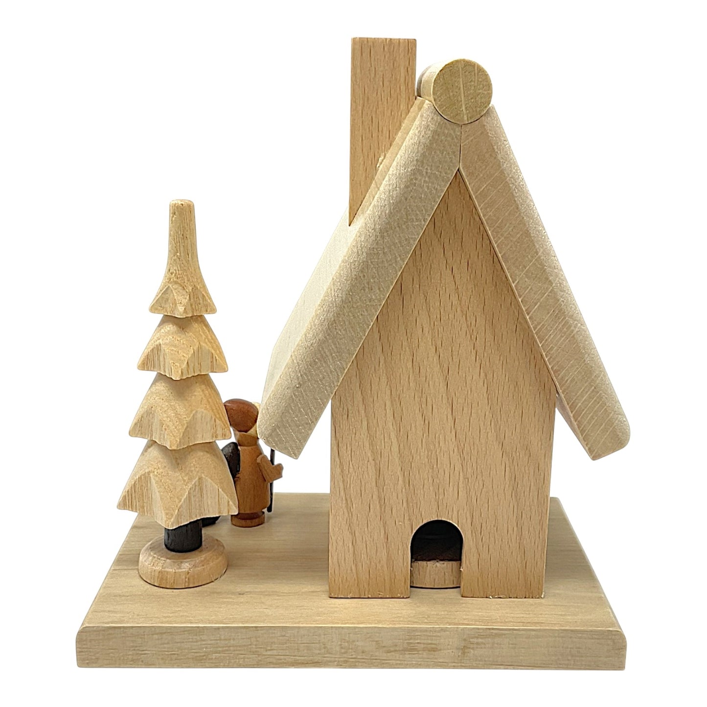 Pinnacle Peak Trading Christmas House with Santa Claus and Tree German Wood Incense Smoker 5.25 inch