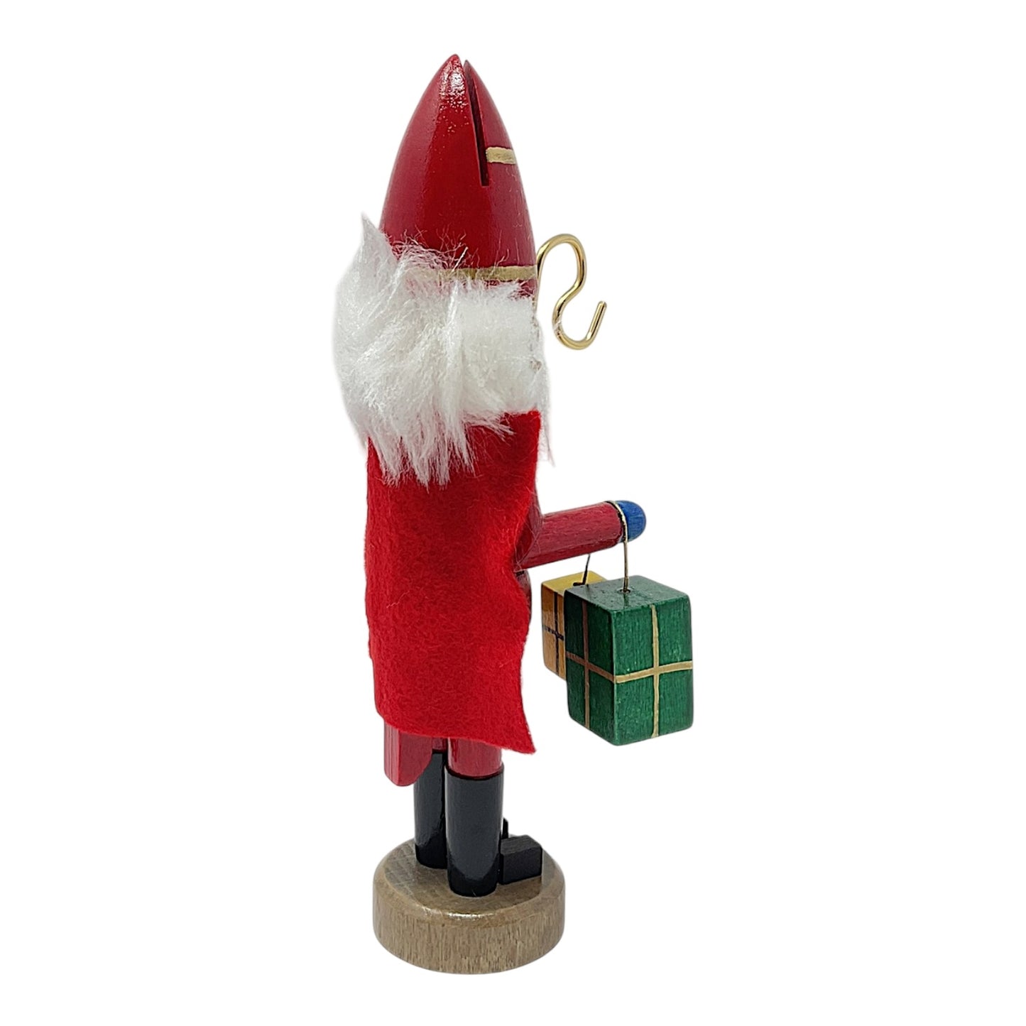 Pinnacle Peak Trading Saint Nicholas with Presents and Staff German Wood Christmas Nutcracker 5.9 inch