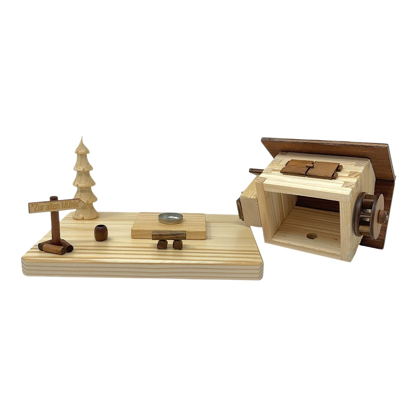 Pinnacle Peak Trading The Old Mill with Water Wheel German Wood Incense Smoker 7 x 4.5 inch