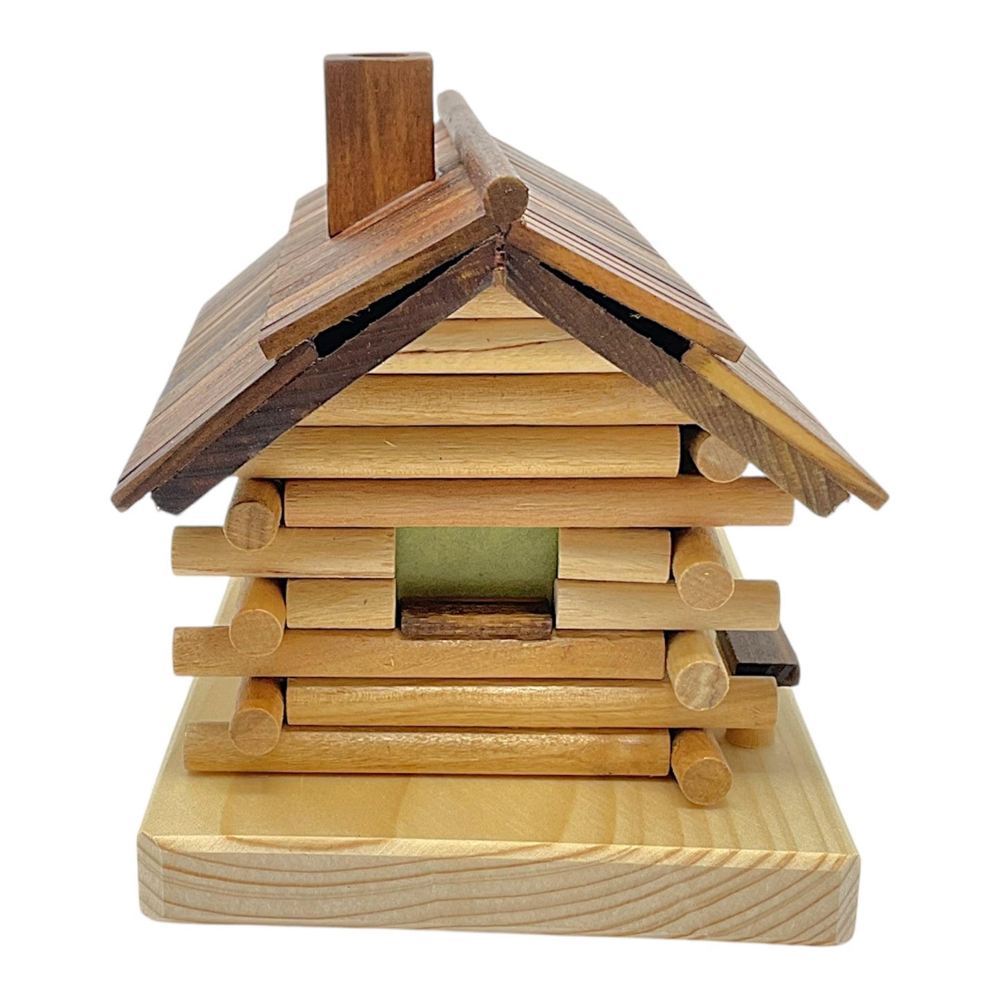 Pinnacle Peak Trading Forest Cabin German Wood Incense Smoker and LED Candleholder 7 inch x 4.75 inch