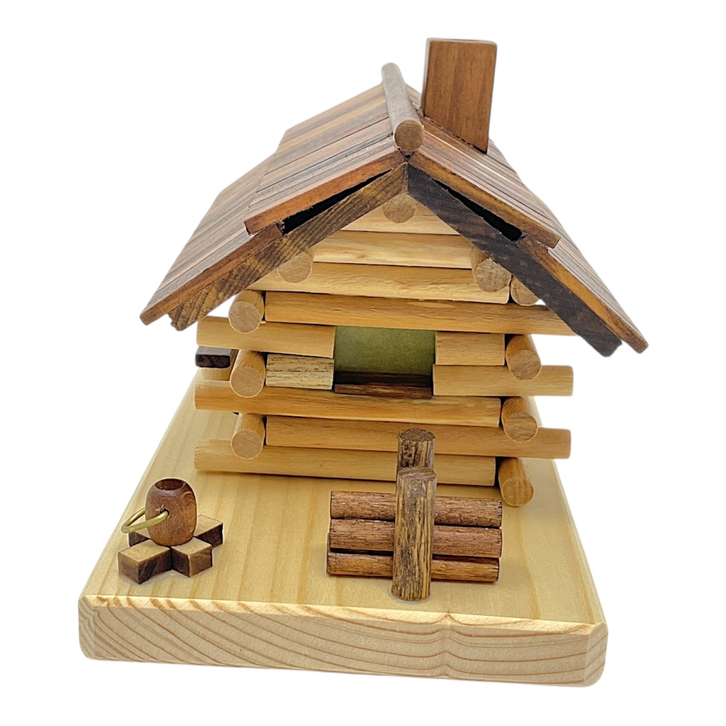 Pinnacle Peak Trading Forest Cabin German Wood Incense Smoker and LED Candleholder 7 inch x 4.75 inch
