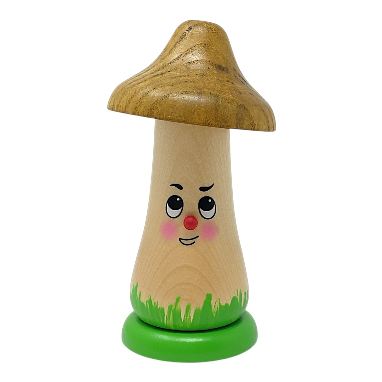 Pinnacle Peak Trading Brown Mushroom with Face German Wood Incense Smoker 5 inch