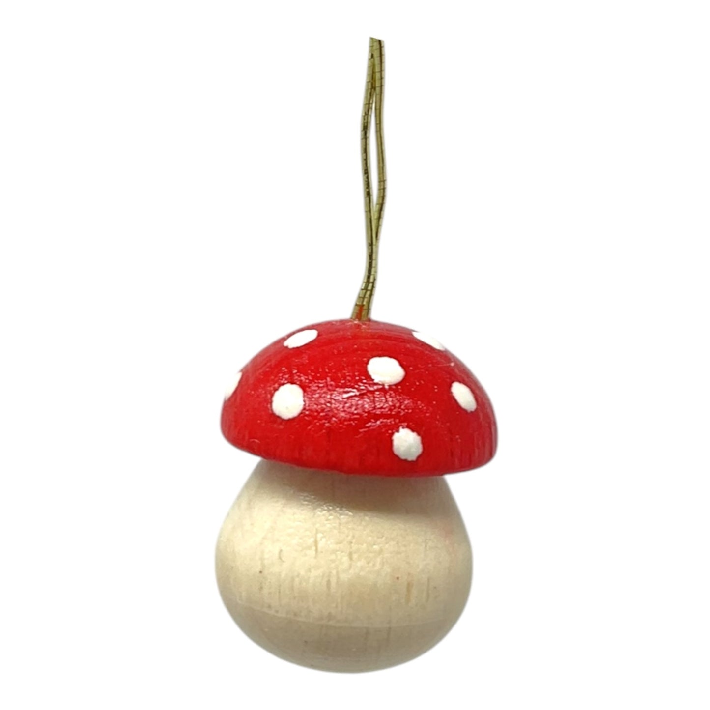 Pinnacle Peak Trading Red Toadstool Mushroom Miniature German Wood Christmas Ornaments 6 Piece Set .75 inch