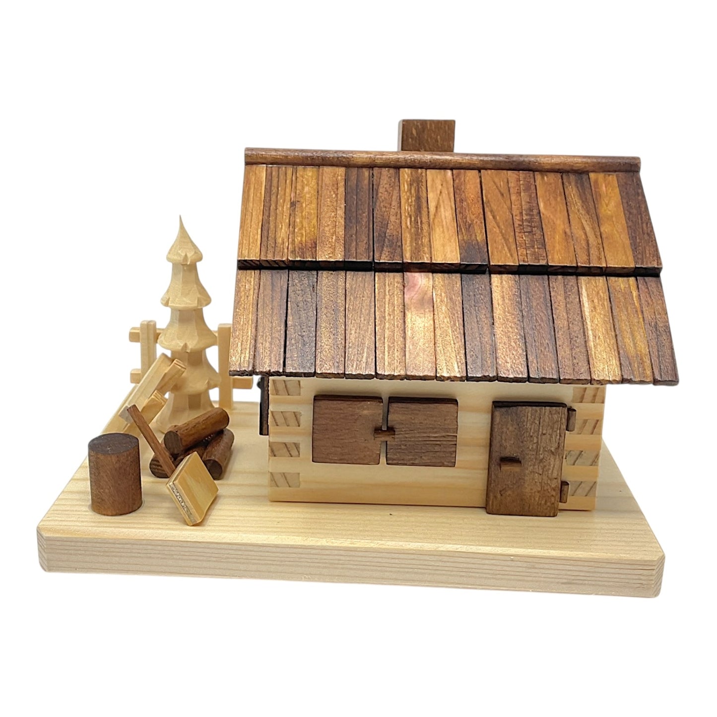 Pinnacle Peak Trading Forest House Cabin German Wood Christmas Incense Smoker 7 x 5 inch