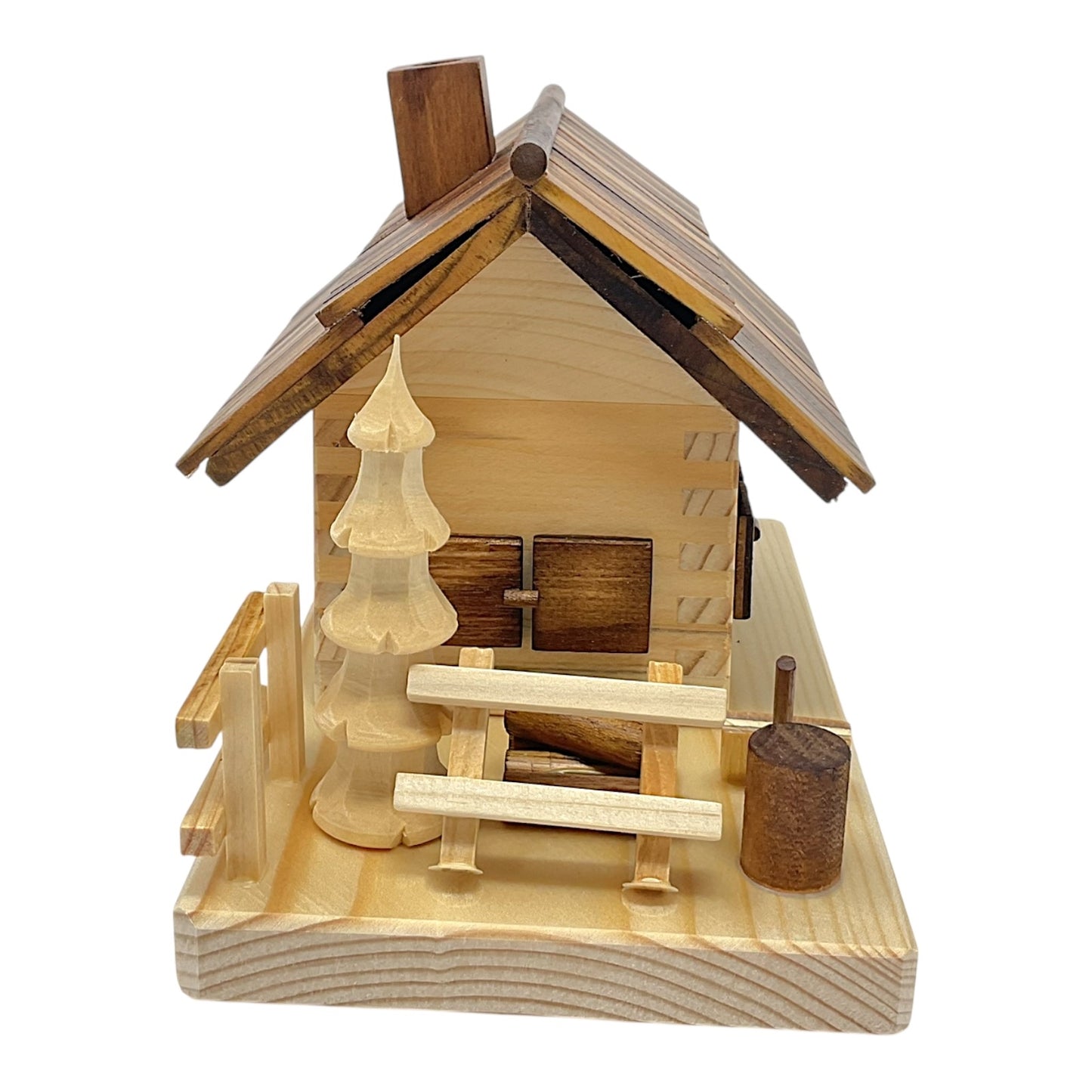 Pinnacle Peak Trading Forest House Cabin German Wood Christmas Incense Smoker 7 x 5 inch