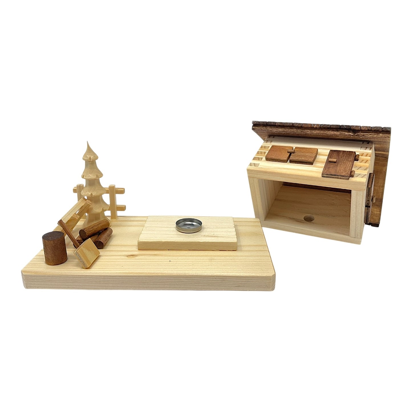 Pinnacle Peak Trading Forest House Cabin German Wood Christmas Incense Smoker 7 x 5 inch