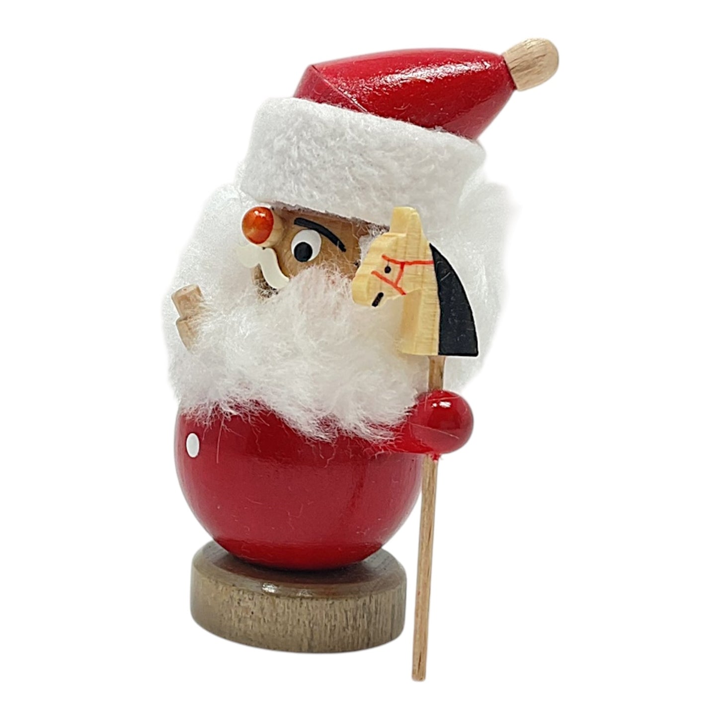 Pinnacle Peak Trading Santa Claus with Horse Toy Miniature German Wood Incense Holder 3.75 Inch