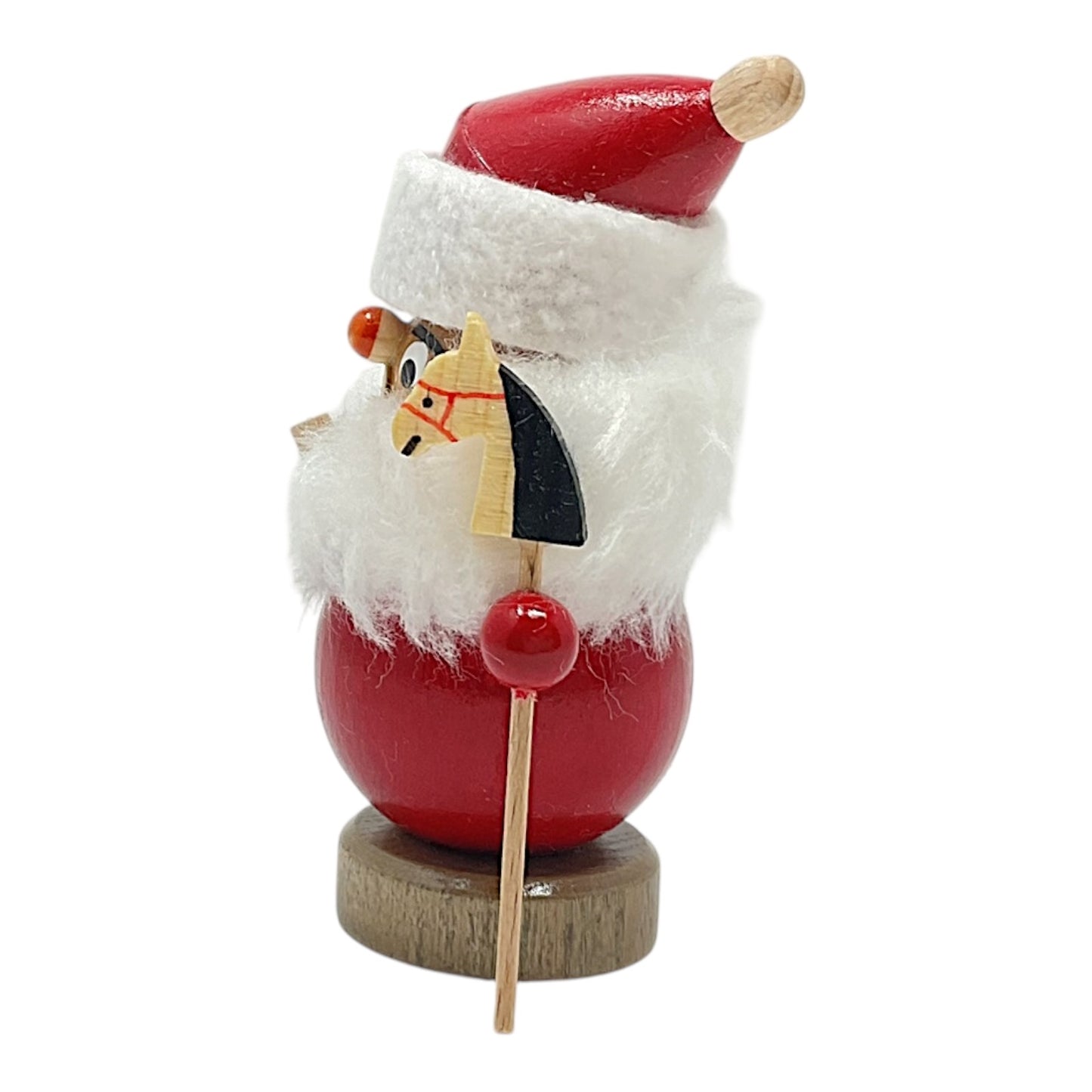 Pinnacle Peak Trading Santa Claus with Horse Toy Miniature German Wood Incense Holder 3.75 Inch