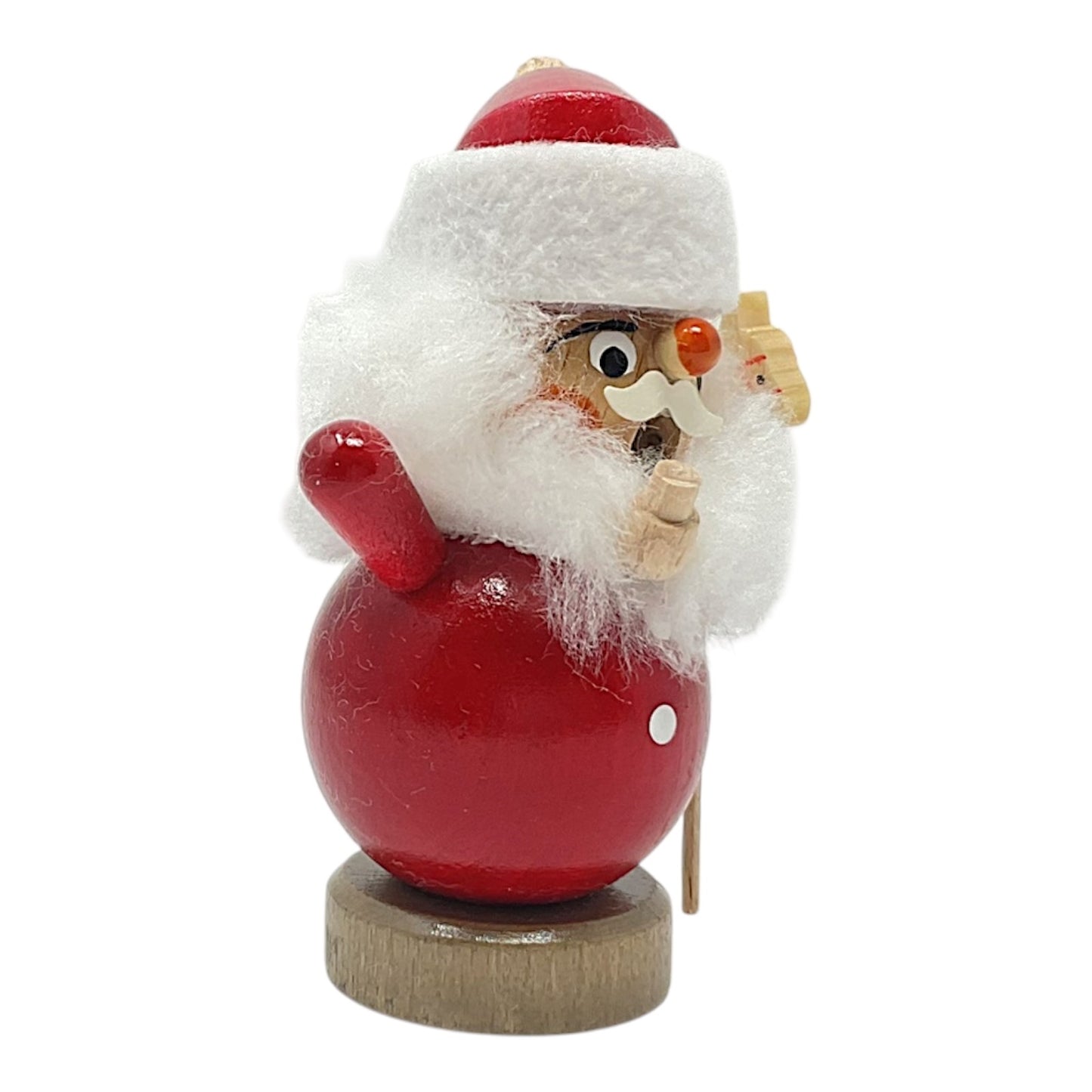 Pinnacle Peak Trading Santa Claus with Horse Toy Miniature German Wood Incense Holder 3.75 Inch