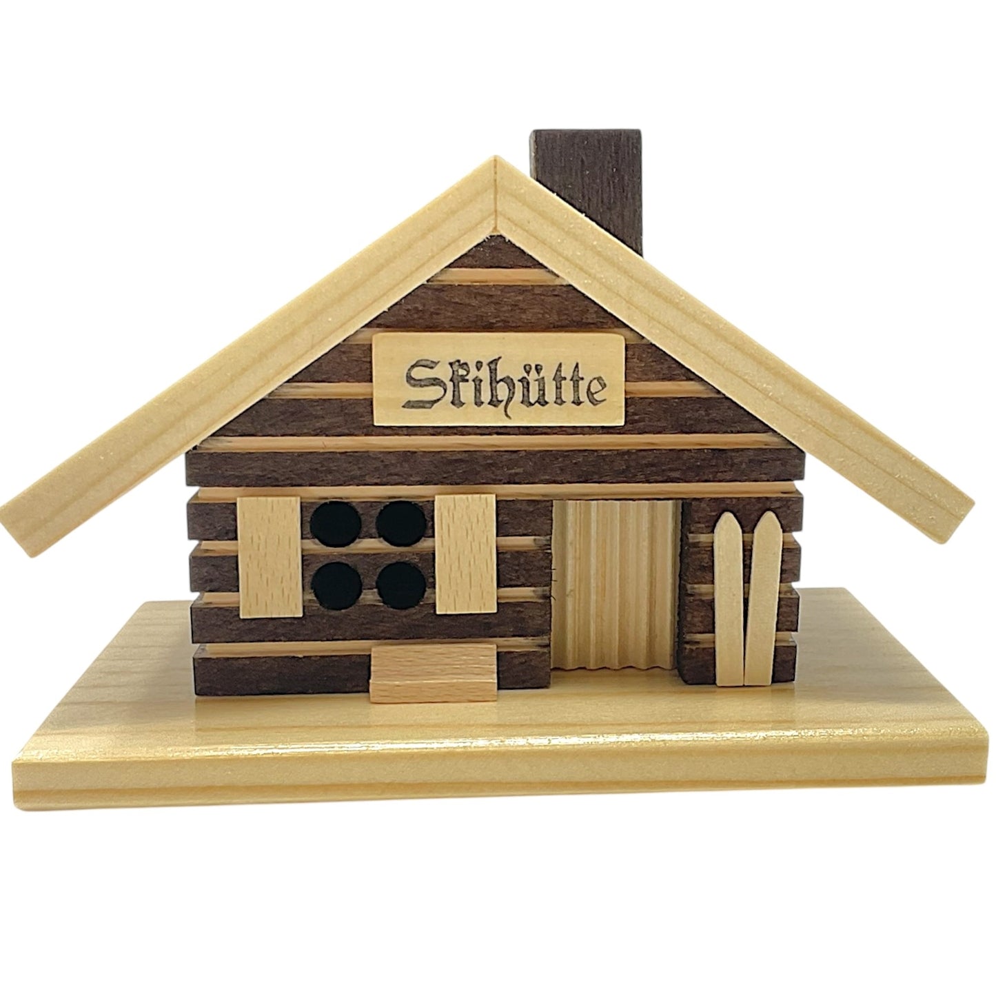 Pinnacle Peak Trading Ski Hut Cabin German Wood Christmas Incense Smoker 4.5 x 3.25 inch