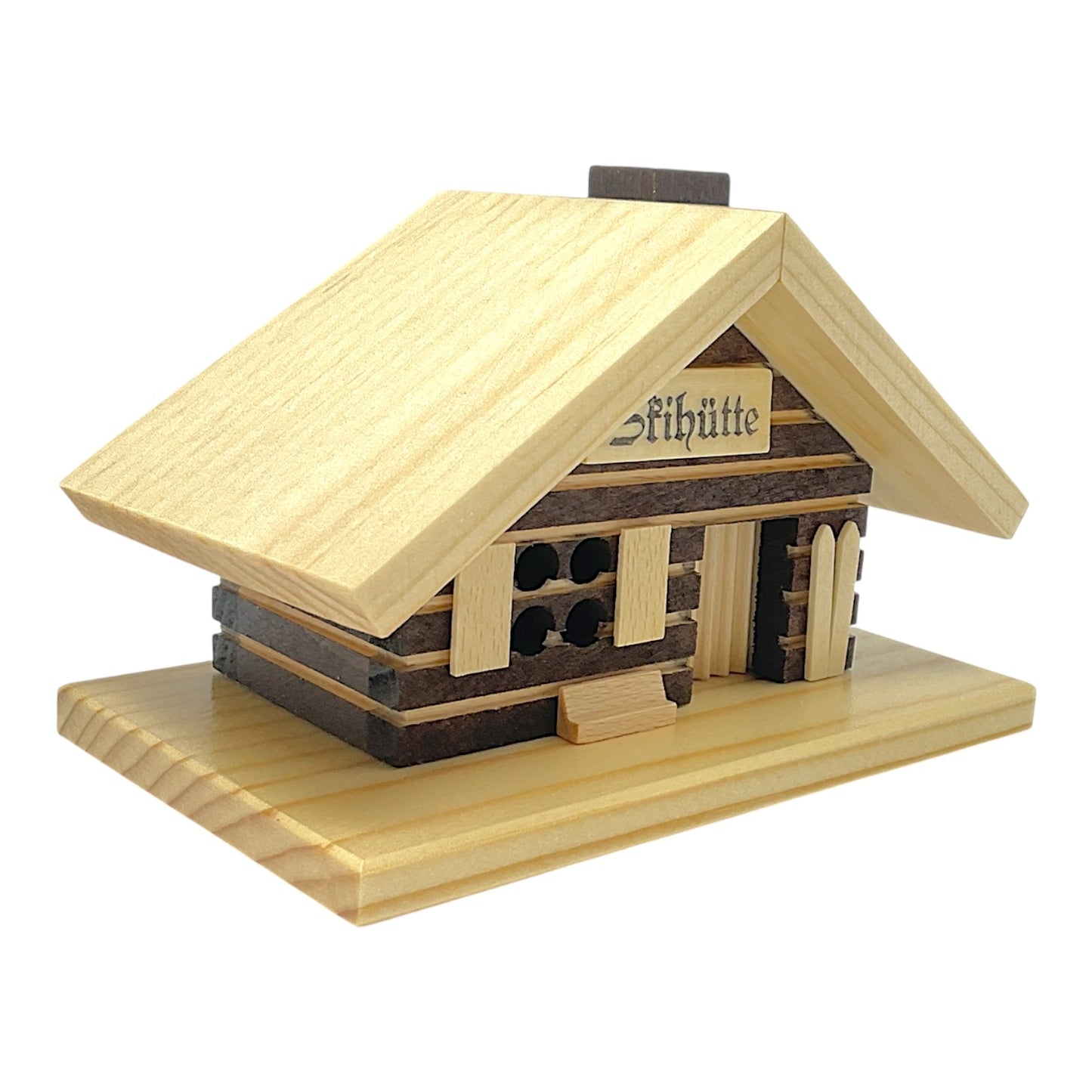 Pinnacle Peak Trading Ski Hut Cabin German Wood Christmas Incense Smoker 4.5 x 3.25 inch