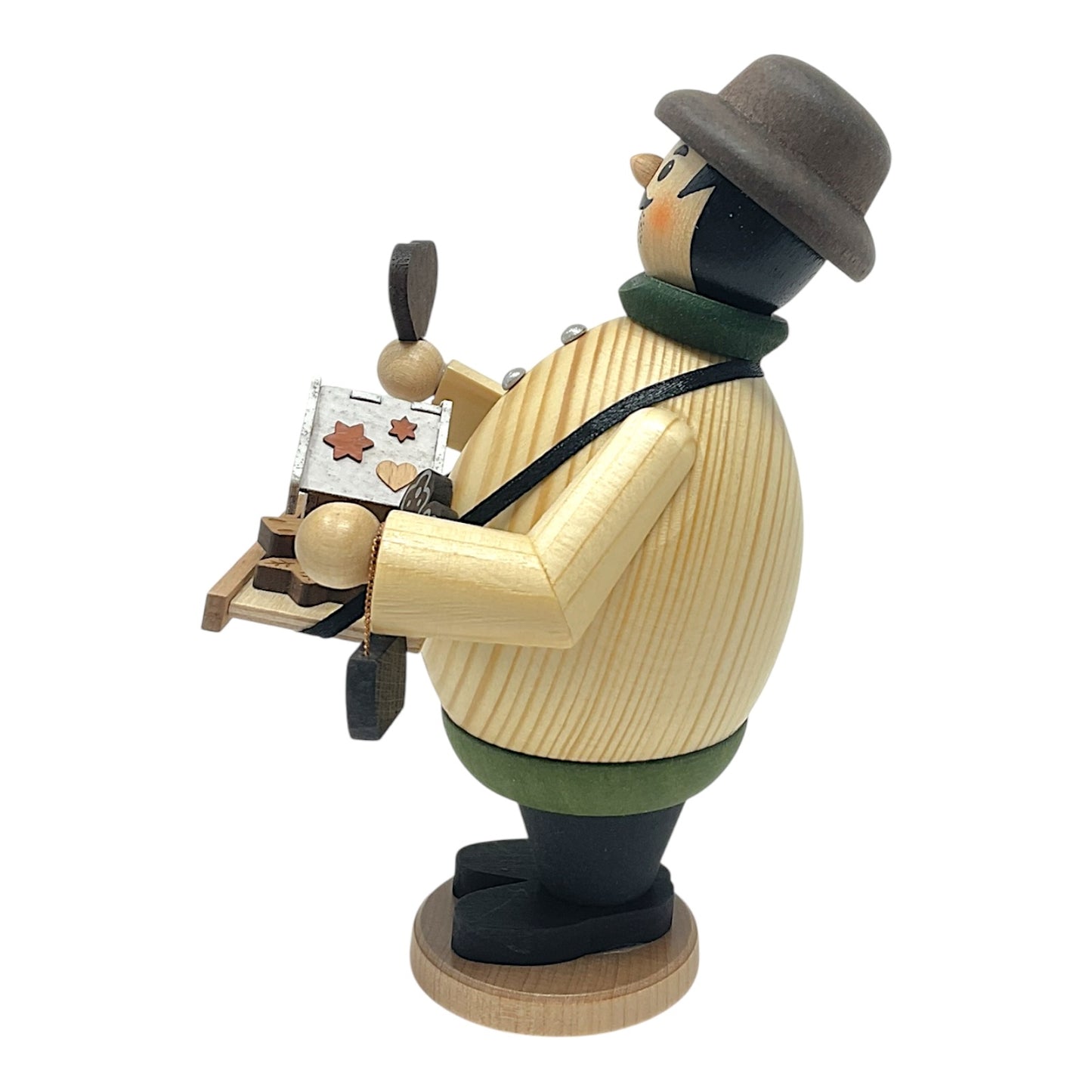 Pinnacle Peak Trading Happy Max Gingerbread Man Seller German Wood Incense Smoker 6.5 Inch