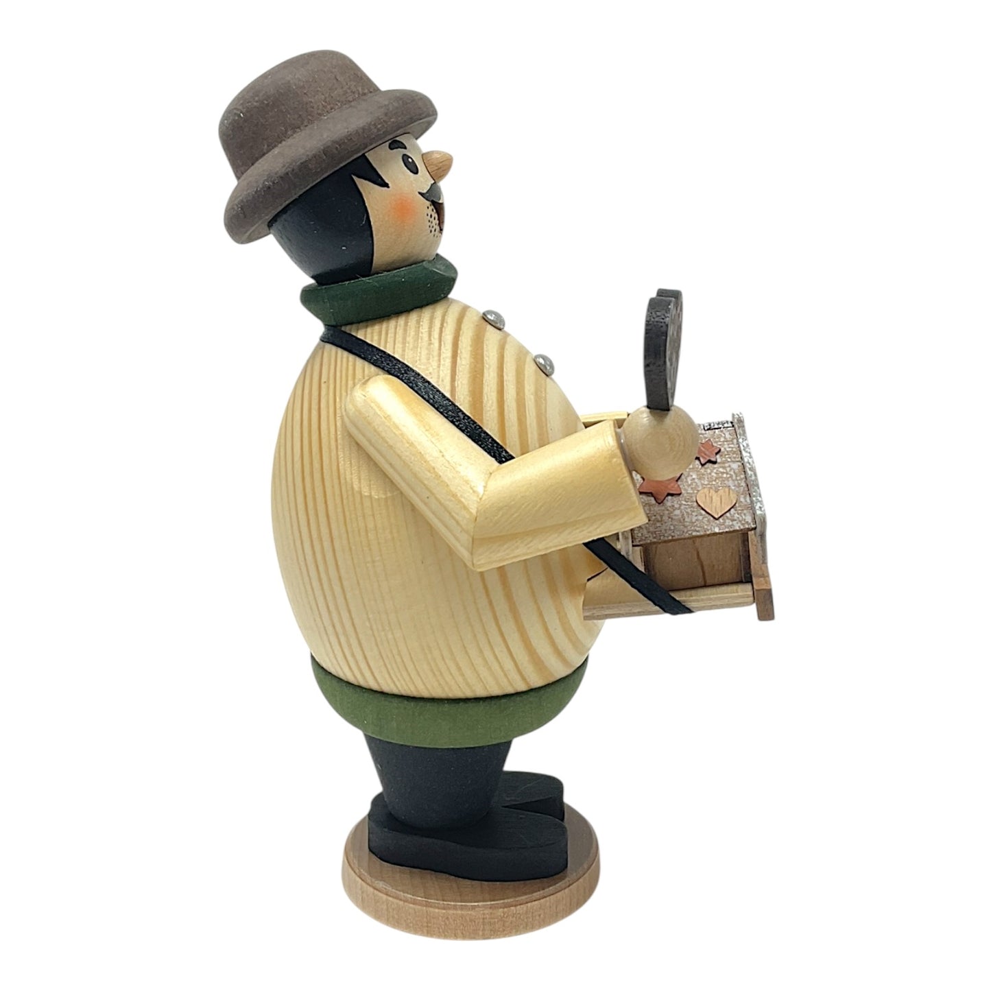 Pinnacle Peak Trading Happy Max Gingerbread Man Seller German Wood Incense Smoker 6.5 Inch